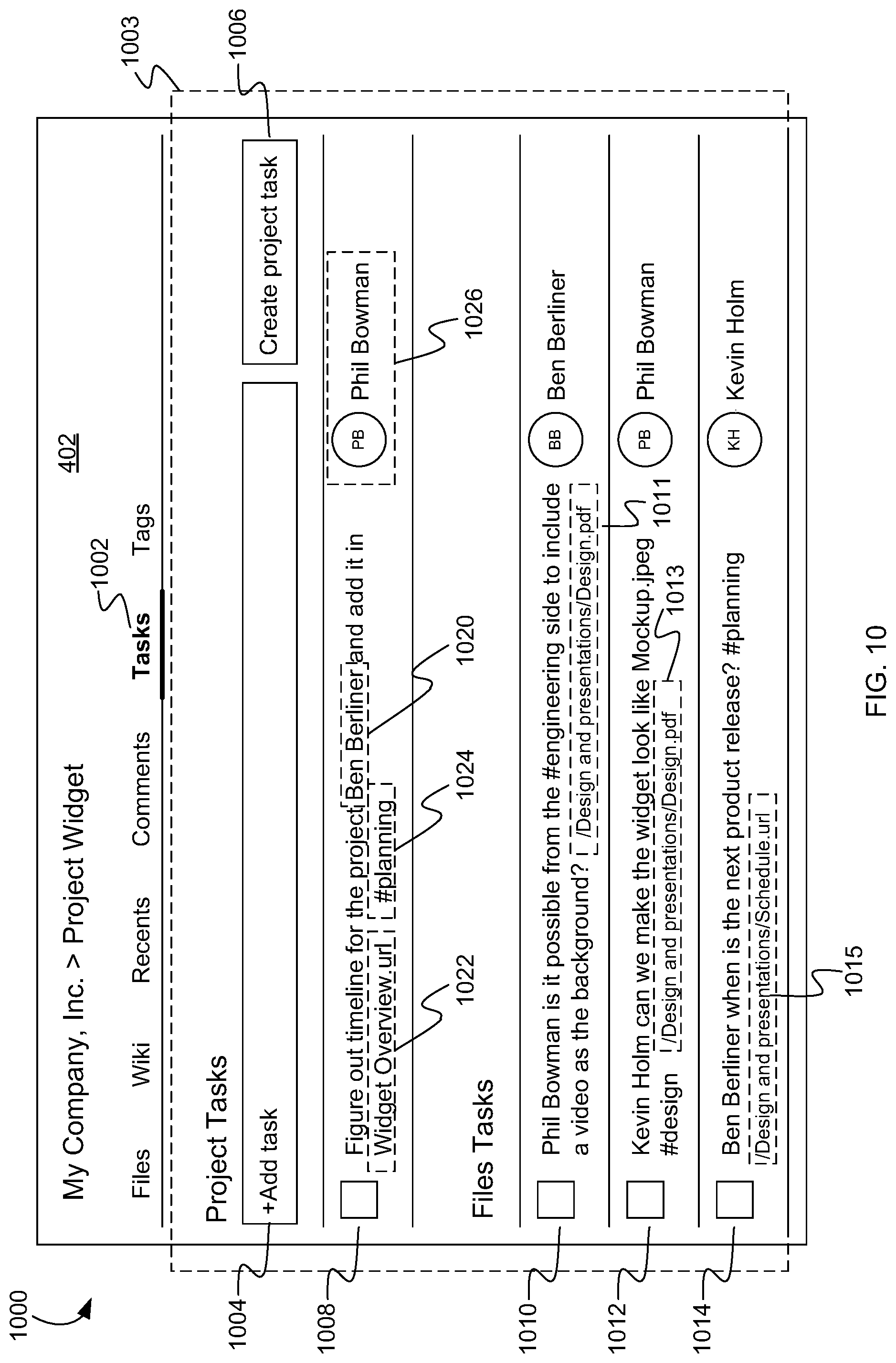 Patent US12099974 Figure 10 – Managing tasks in a content management system