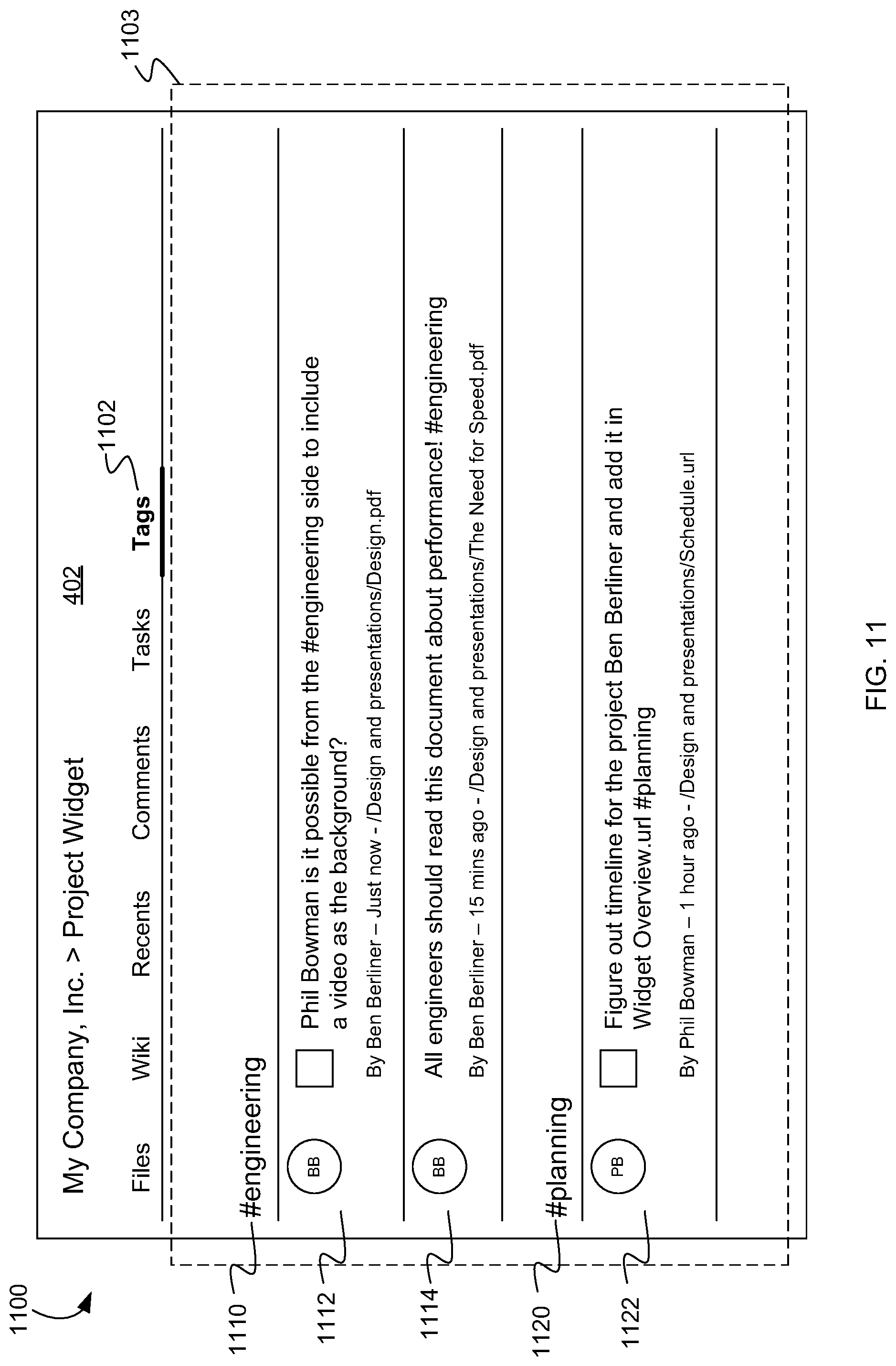 Patent US12099974 Figure 11 – Managing tasks in a content management system