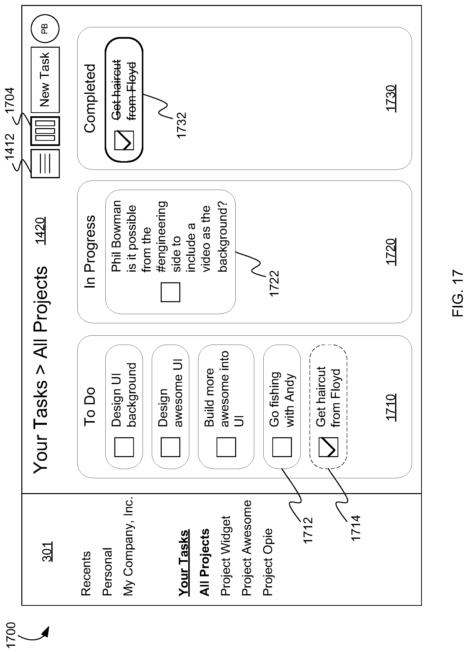 Patent US12099974 Figure 17 – Managing tasks in a content management system