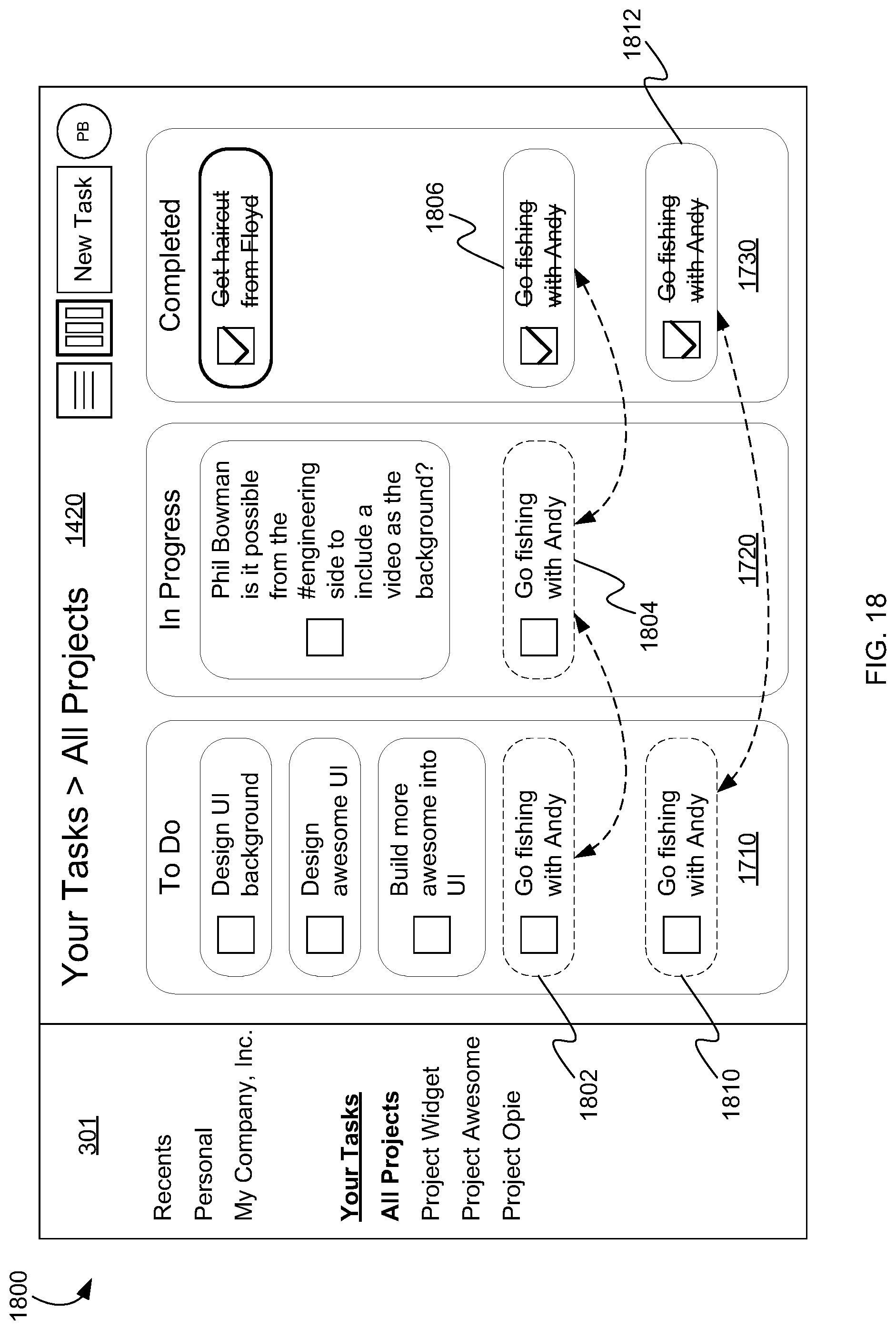 Patent US12099974 Figure 18 – Managing tasks in a content management system