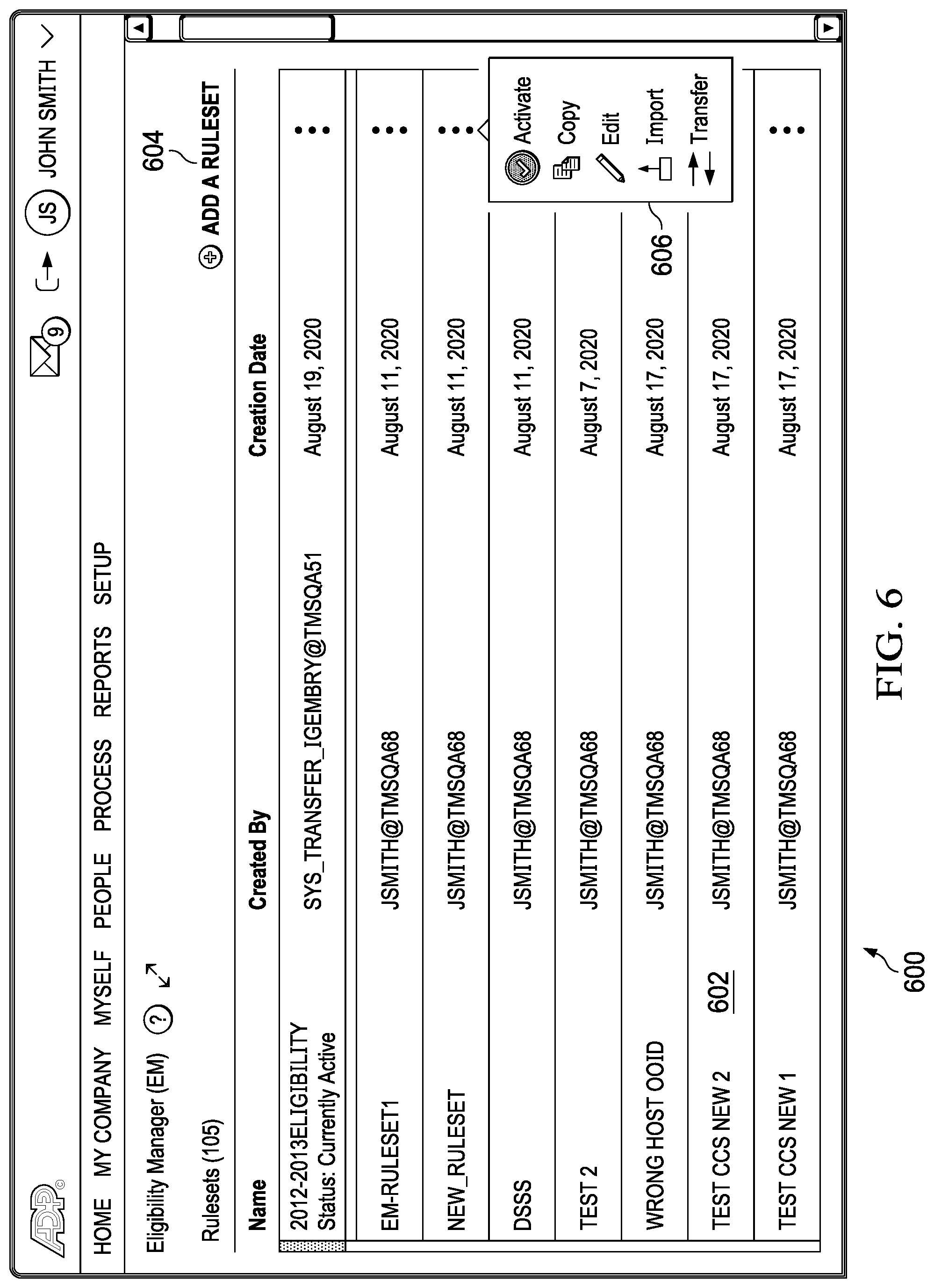 Patent US12099976 Figure 7 – Group eligibility criteria builder