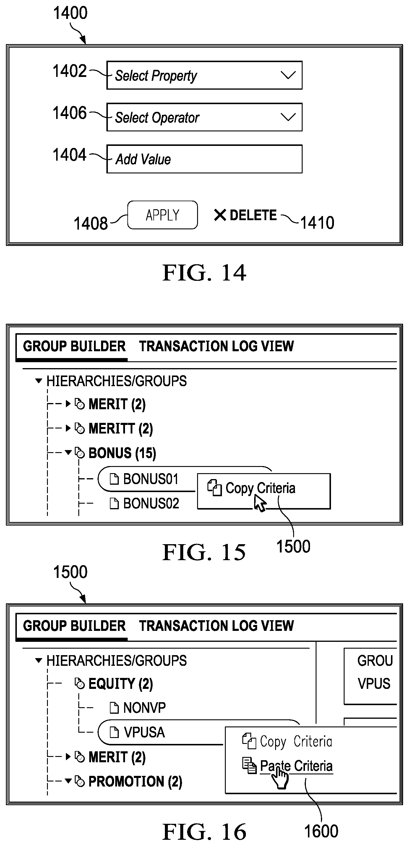 Patent US12099976 Figure 12 – Group eligibility criteria builder