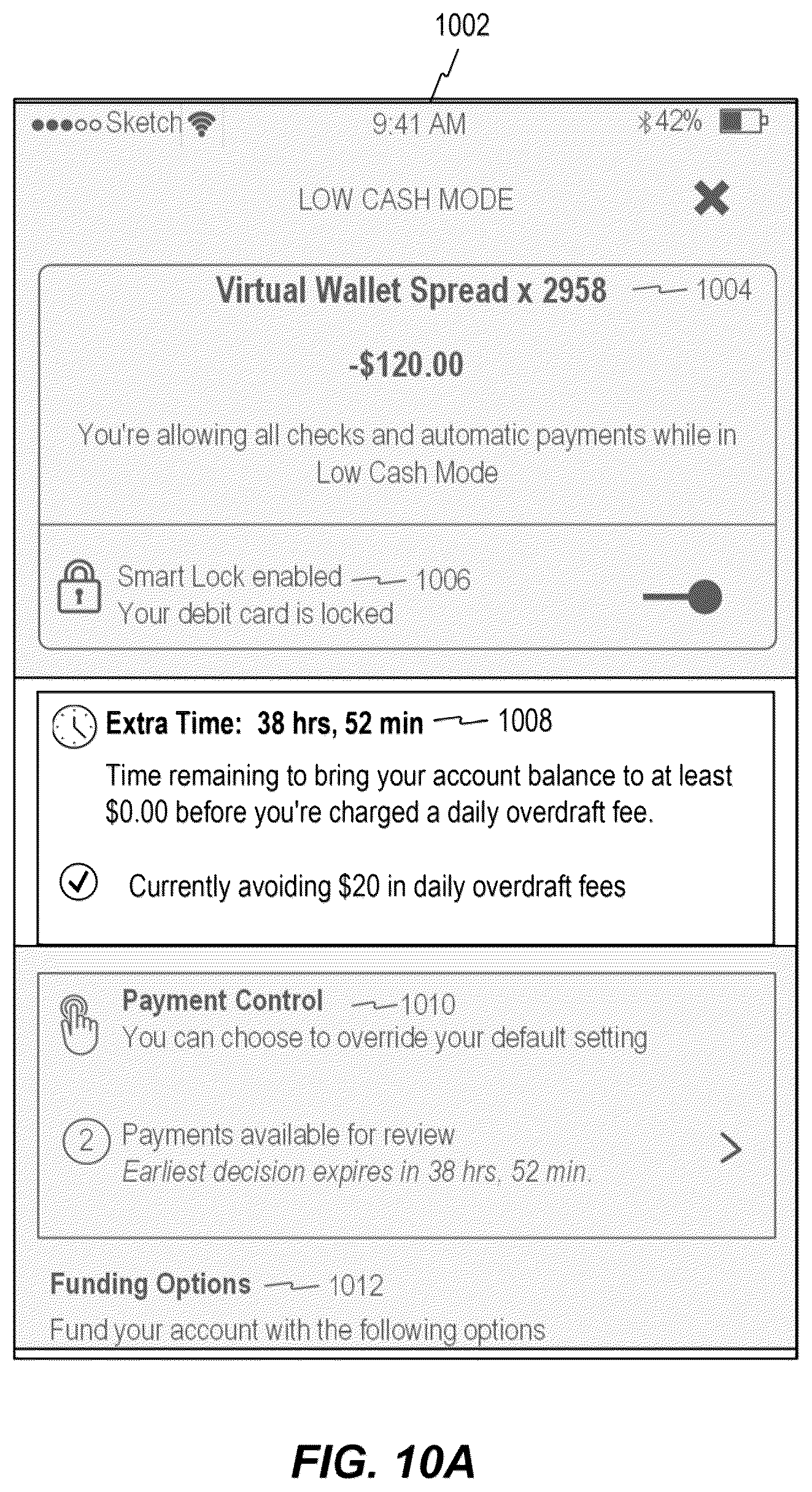Patent US12099980 Figure 20 – Systems and methods for managing a financial account in a low-cash mode