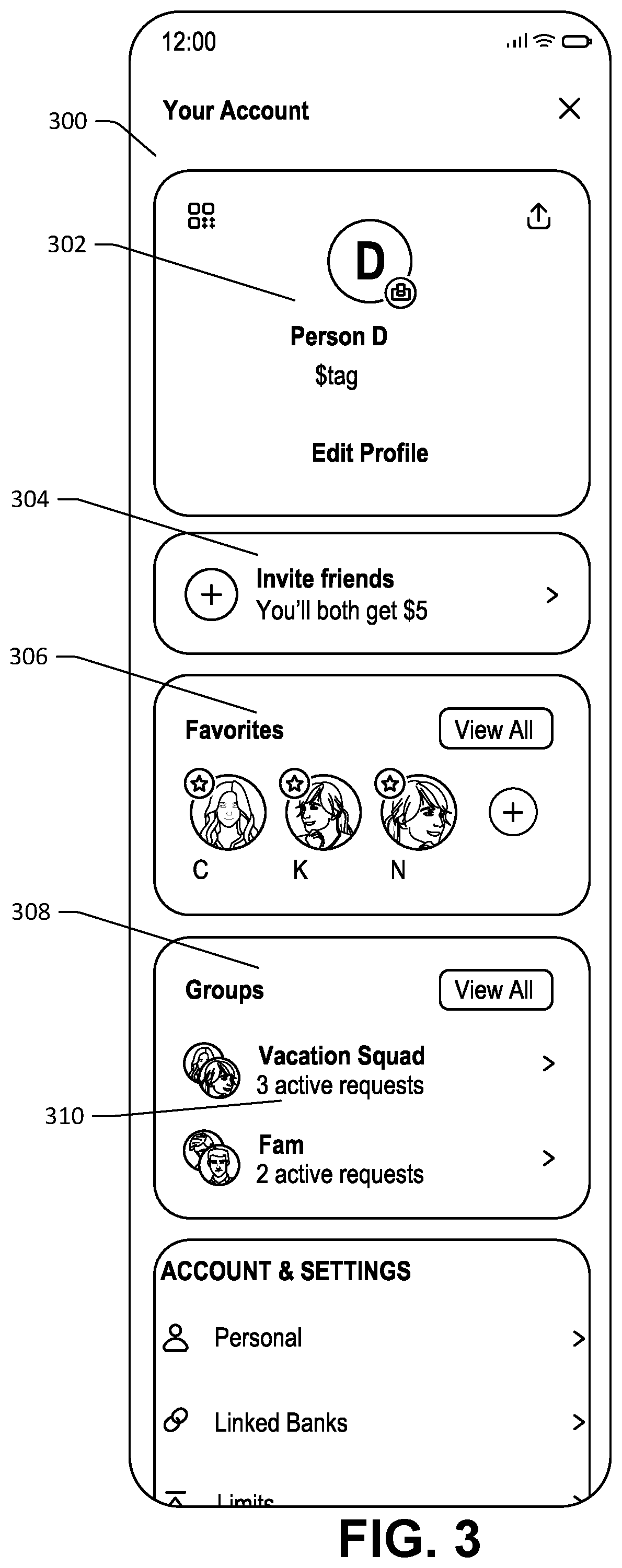 Patent US12099985 Figure 3 – Group data objects and associated functionality enablement