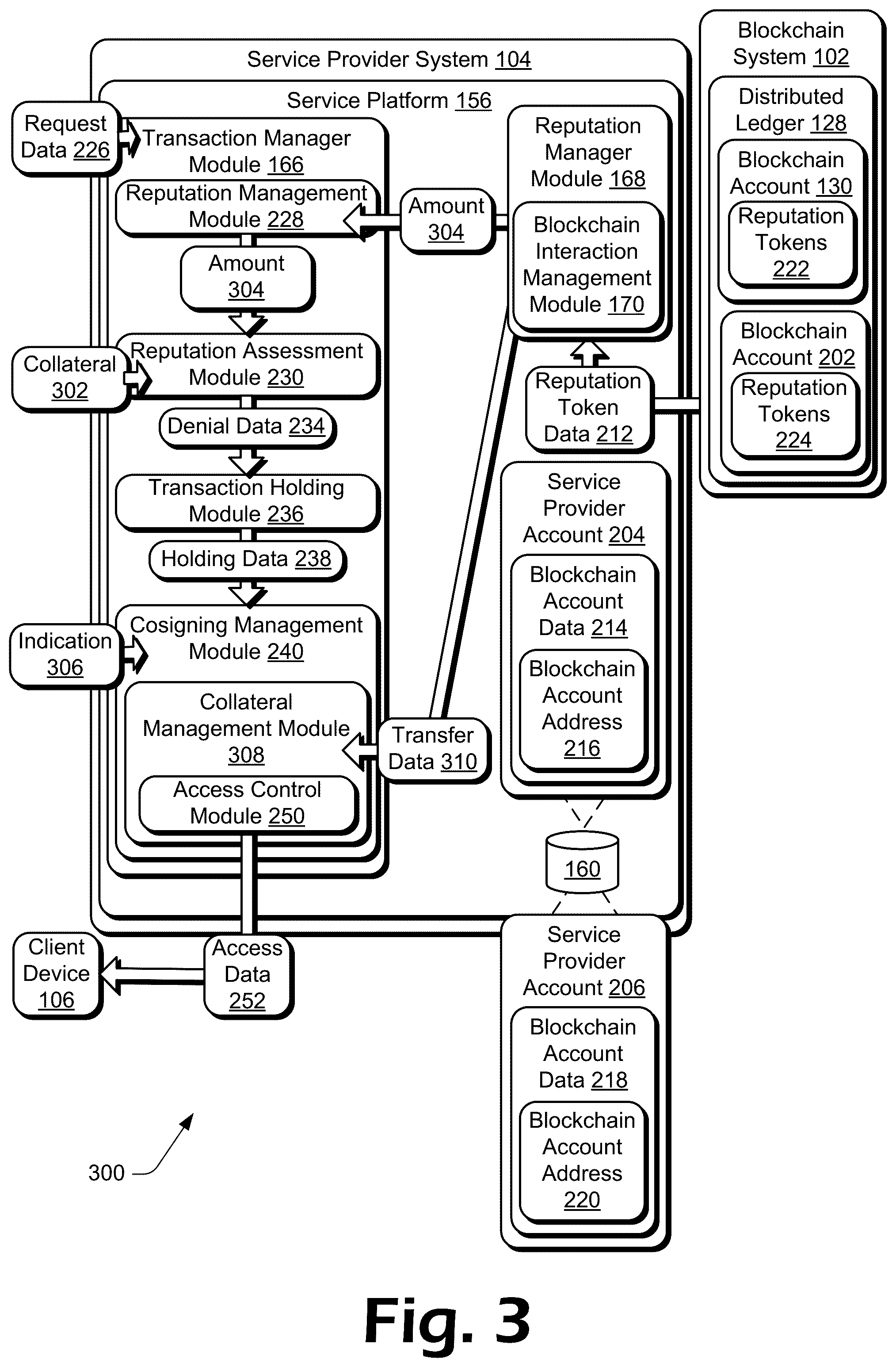 Patent US12100001 Figure 3 – Cosigning using tokenized reputation scores