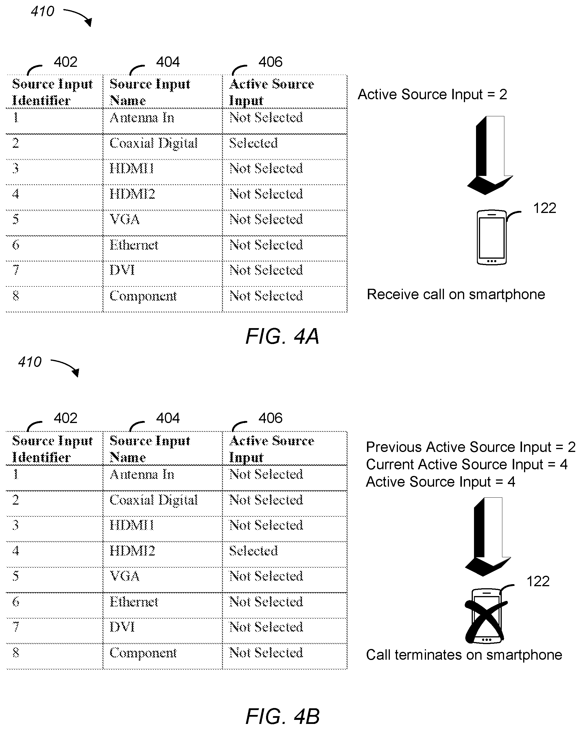 Patent US12100006 Figure 4 – Previous source input return