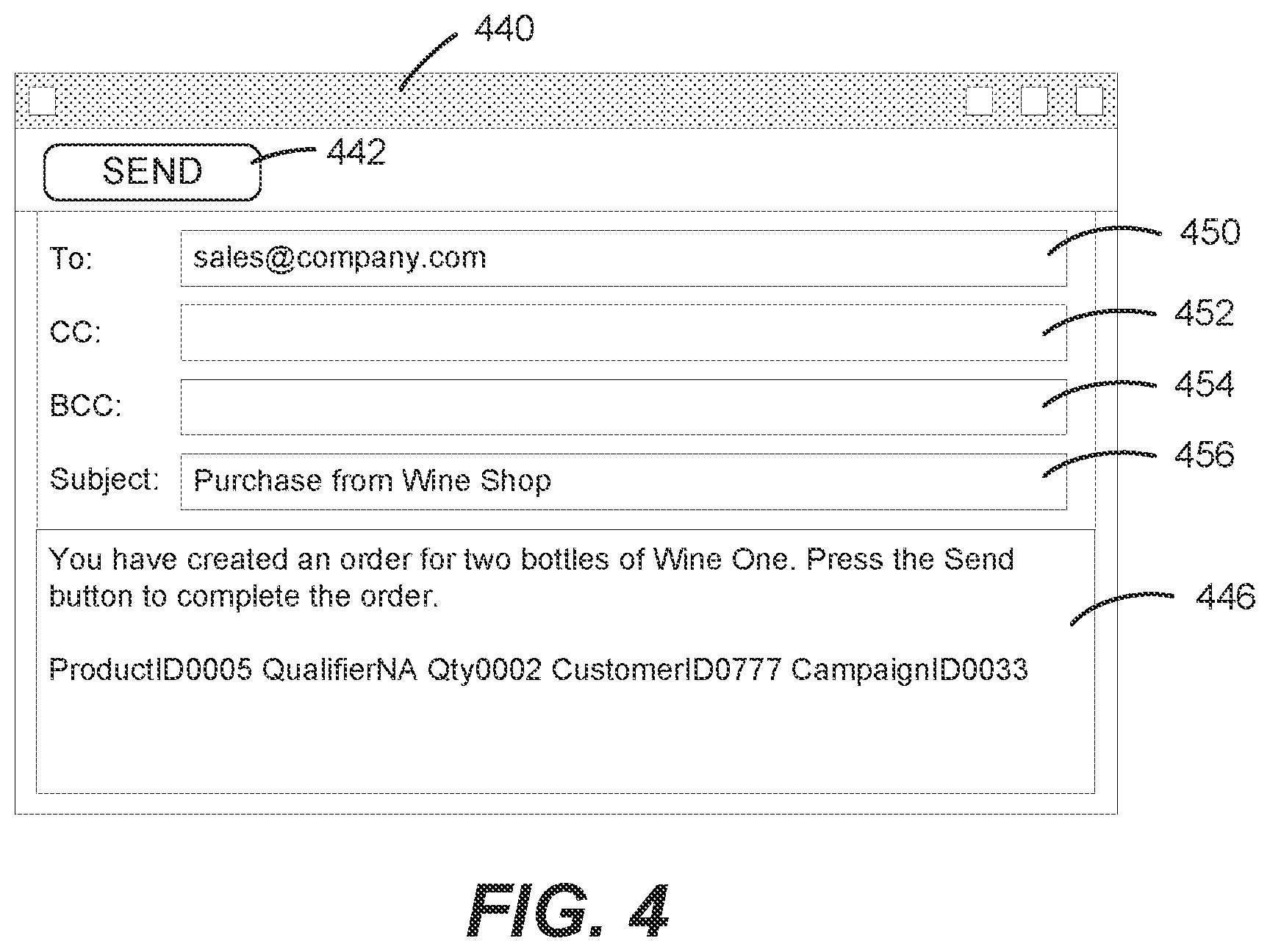 Patent US12100021 Figure 5 – Email-based transactions for e-commerce