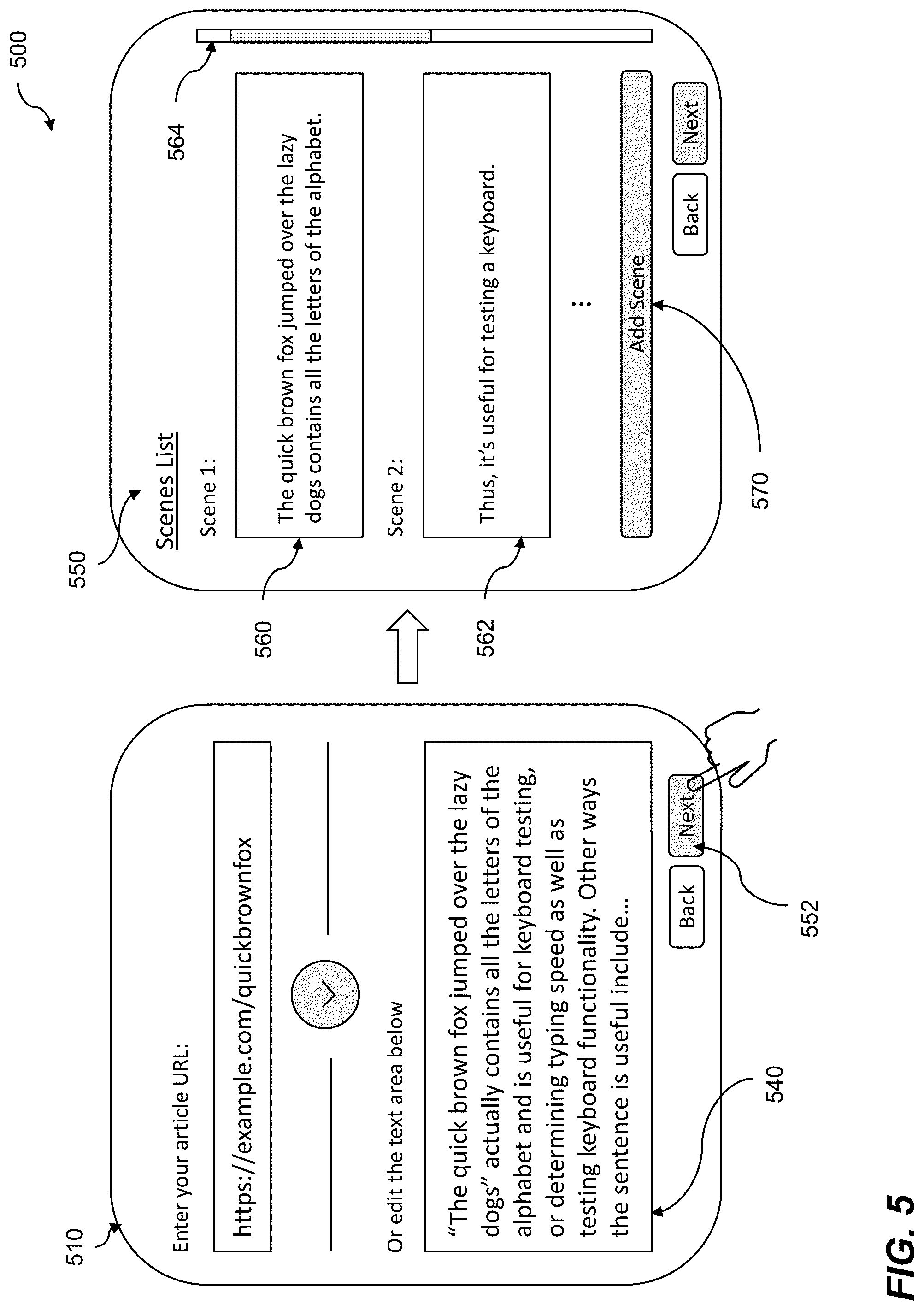 Patent US12100028 Figure 5 – Text-driven AI-assisted short-form video creation in an ecommerce environment