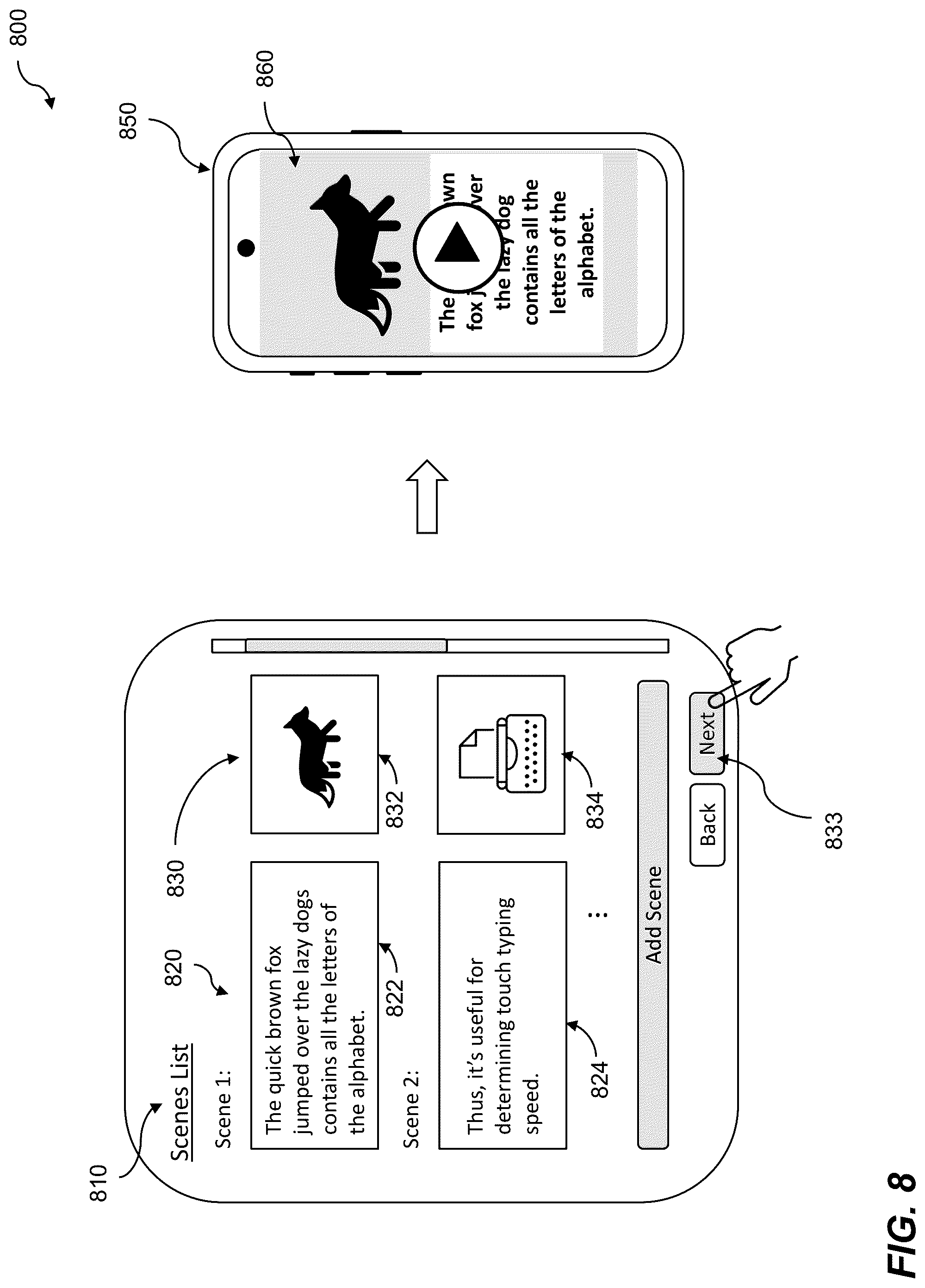 Patent US12100028 Figure 8 – Text-driven AI-assisted short-form video creation in an ecommerce environment