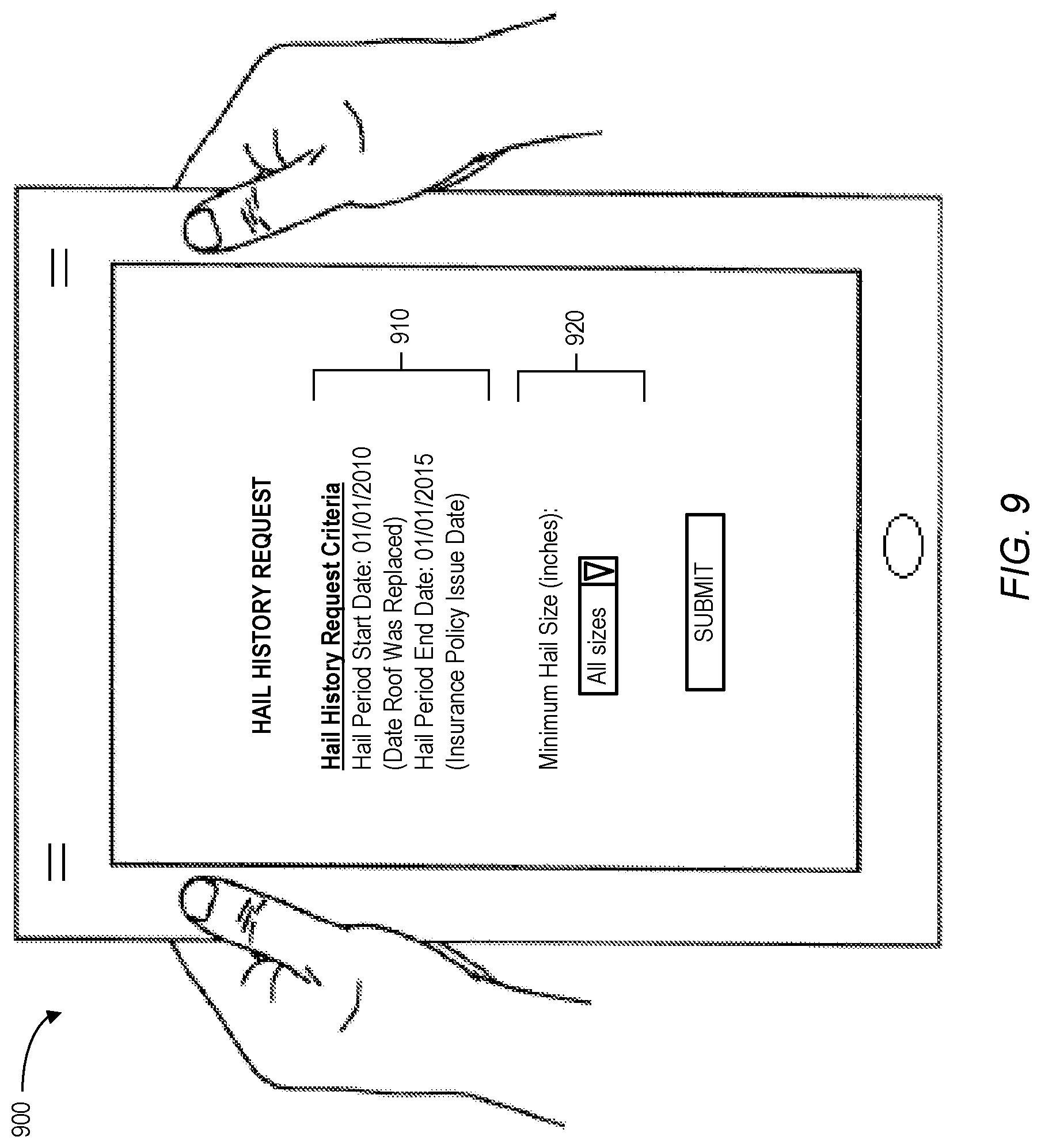 Patent US12100051 Figure 10 – Hail data evaluation computer system