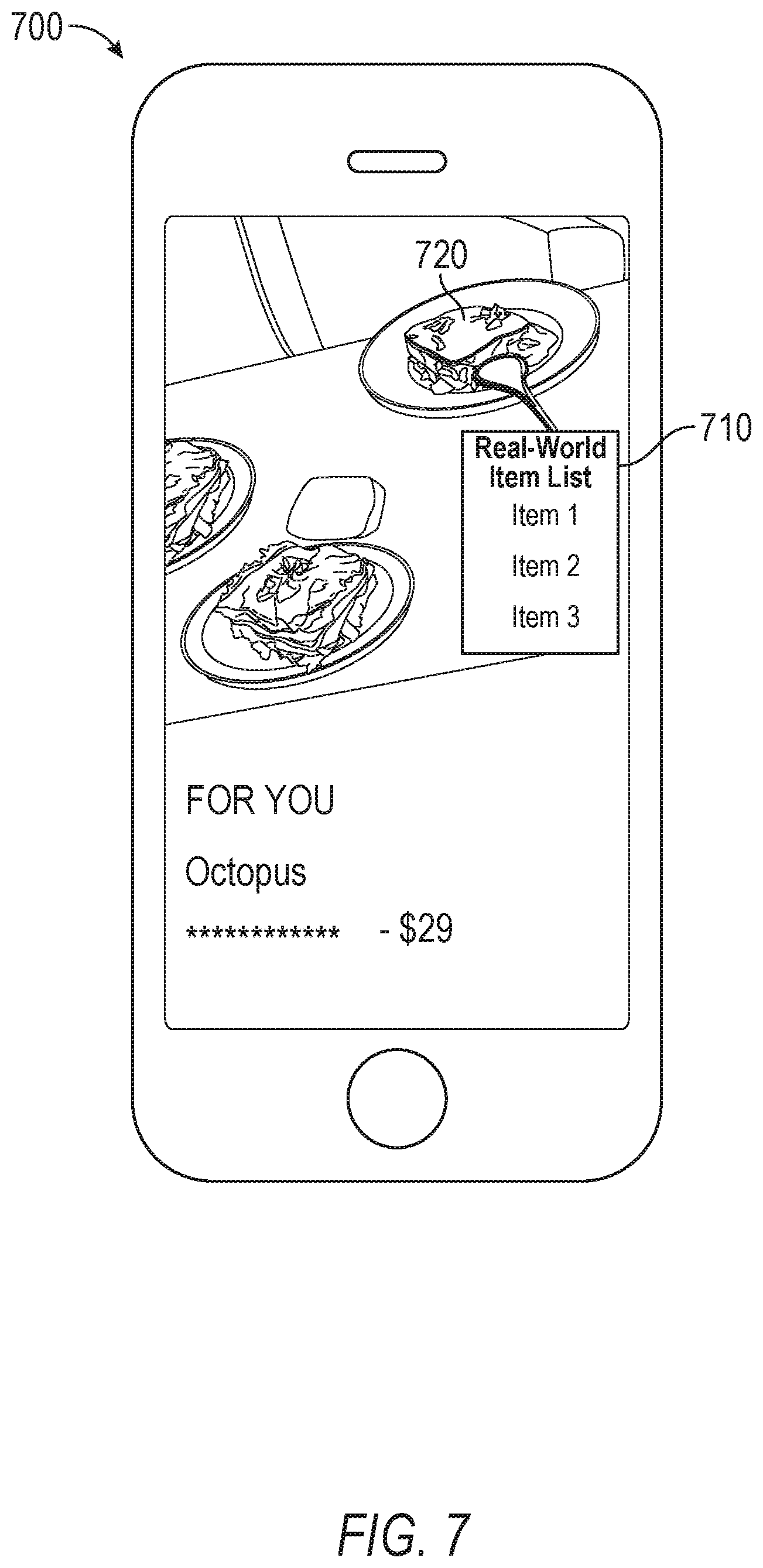 Patent US12100065 Figure 7 – Adding graphical representation of real-world object