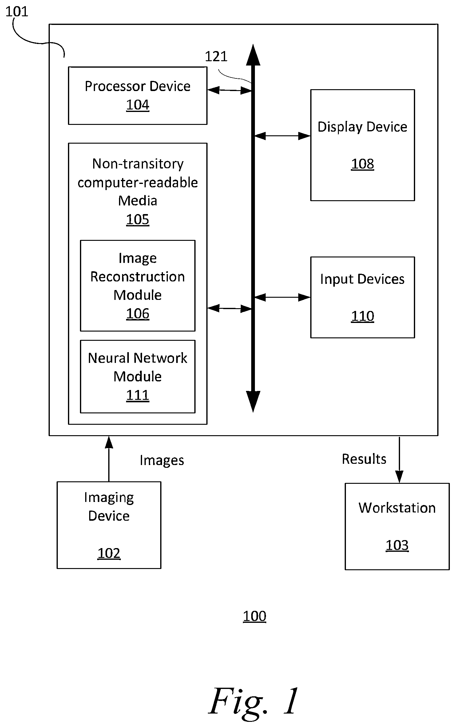 Patent US12100075 Figure 1 – Image reconstruction by modeling image formation as one or more neural networks