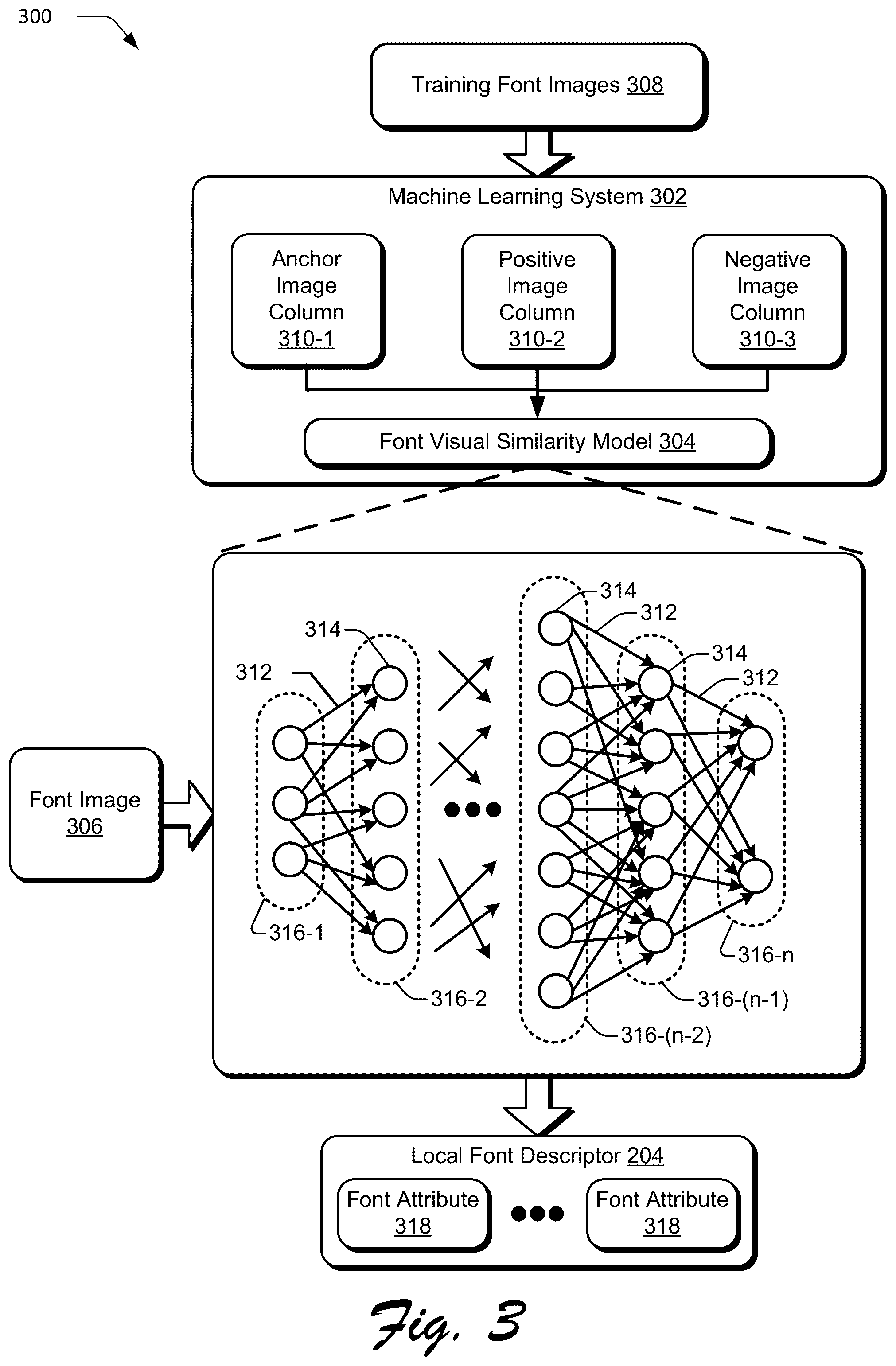 Patent US12100076 Figure 3 – Preserving document design using font synthesis