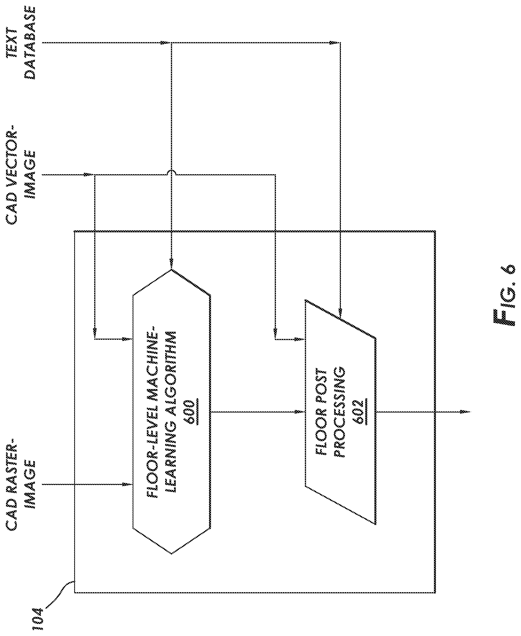Patent US12100083 Figure 6 – Systems and methods for automating conversion of drawings to indoor maps and plans