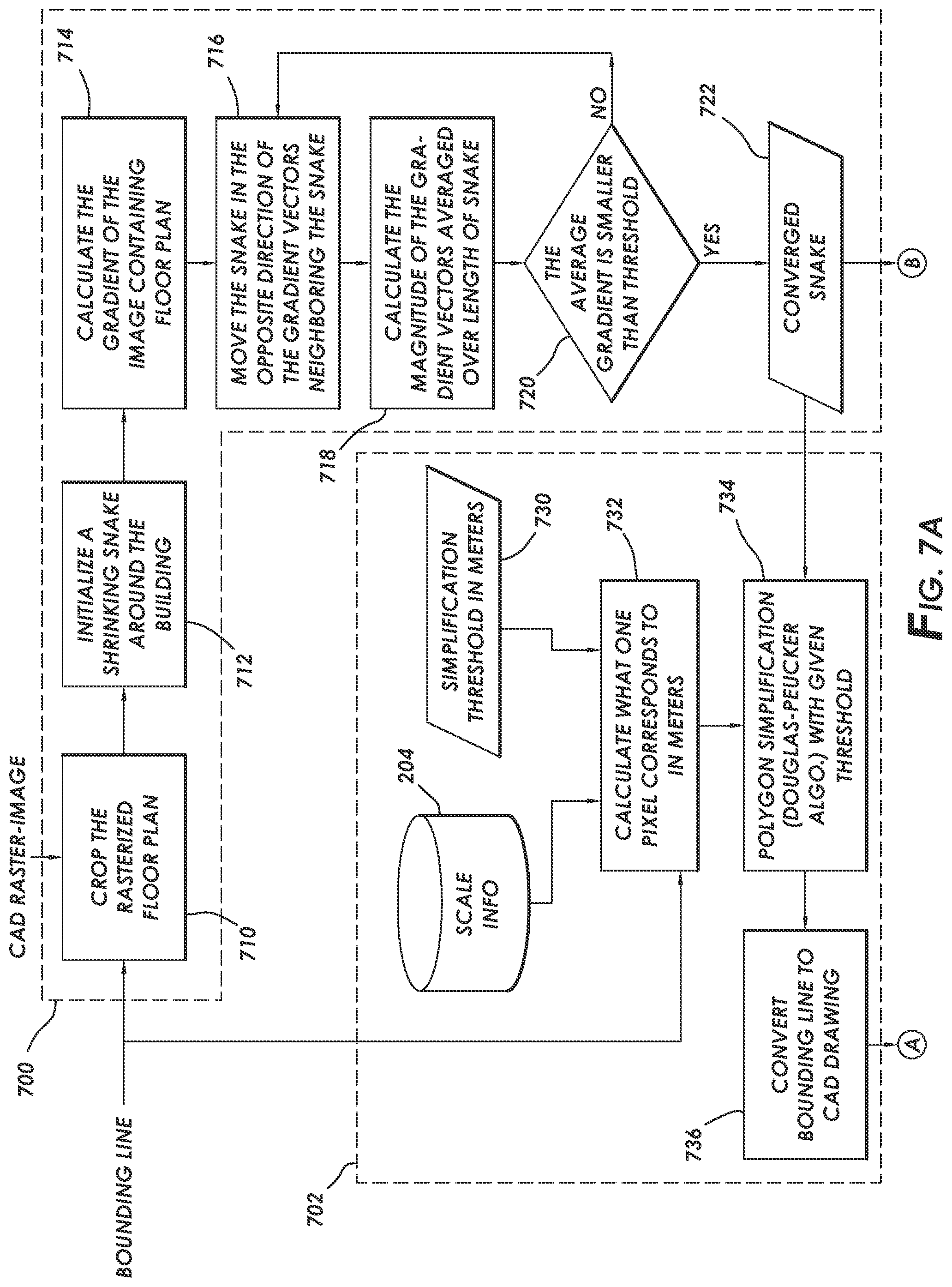 Patent US12100083 Figure 7 – Systems and methods for automating conversion of drawings to indoor maps and plans