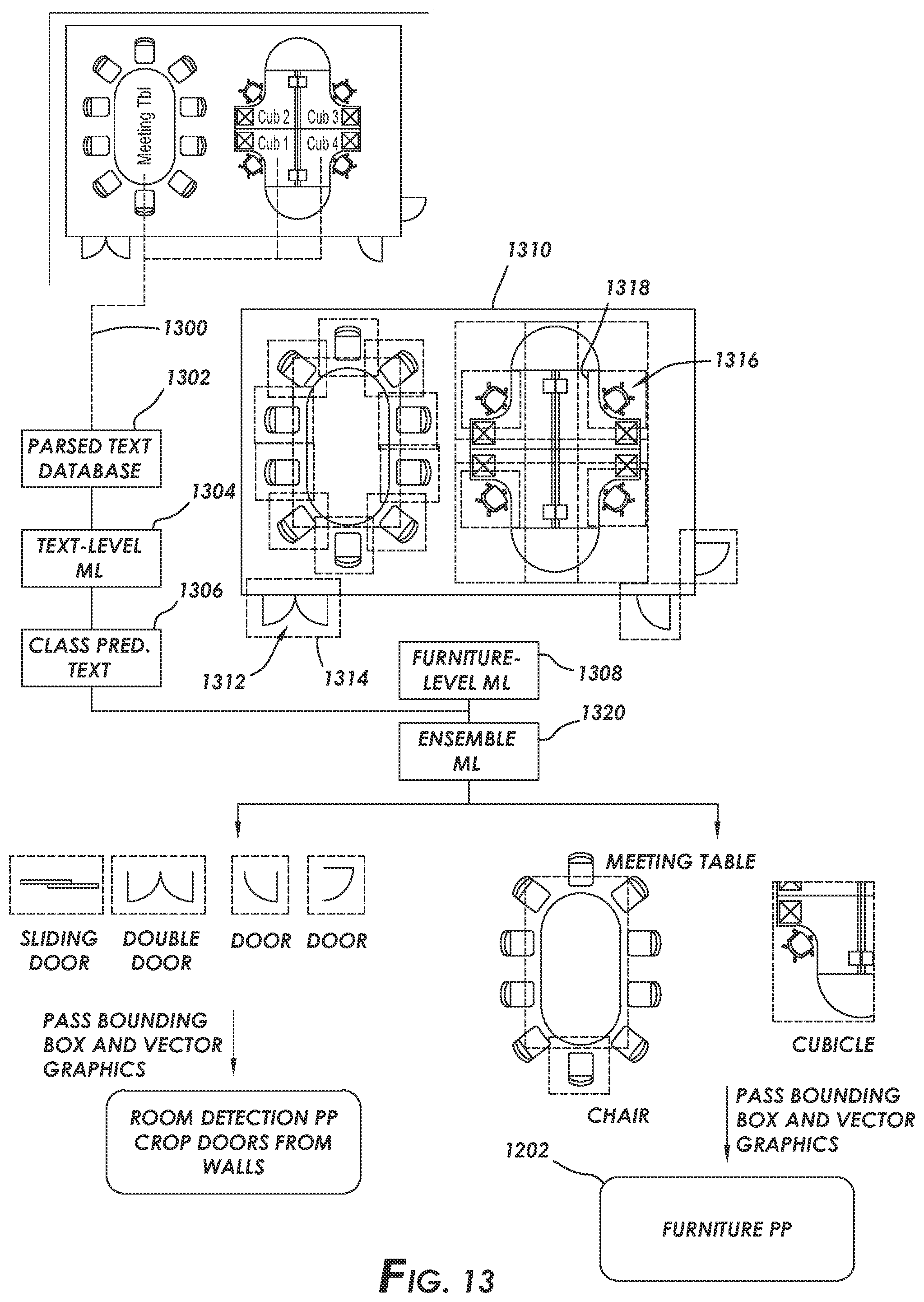 Patent US12100083 Figure 16 – Systems and methods for automating conversion of drawings to indoor maps and plans