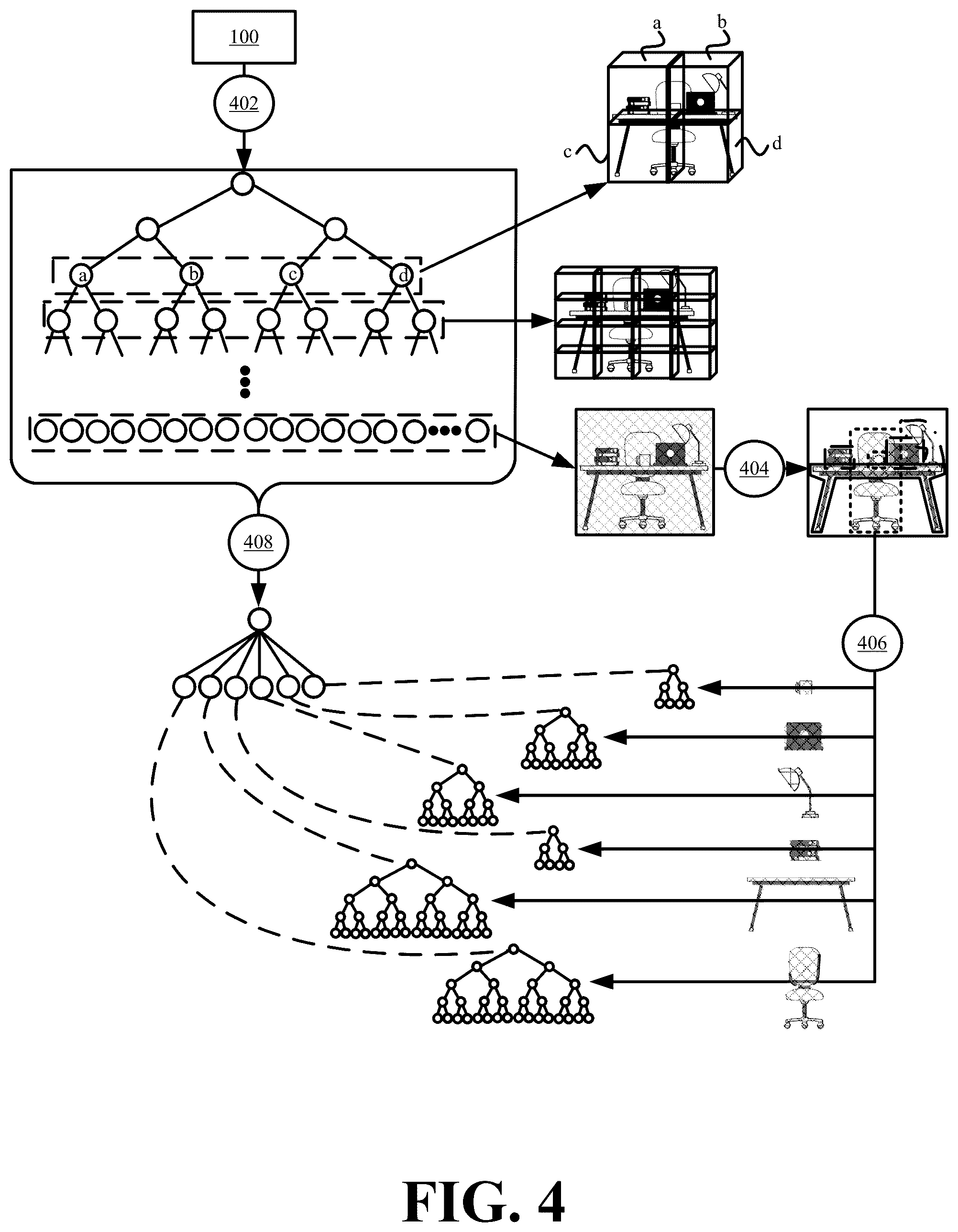 Patent US12100090 Figure 4 – Systems and methods for automatically adding interactivity to a three-dimensional scene