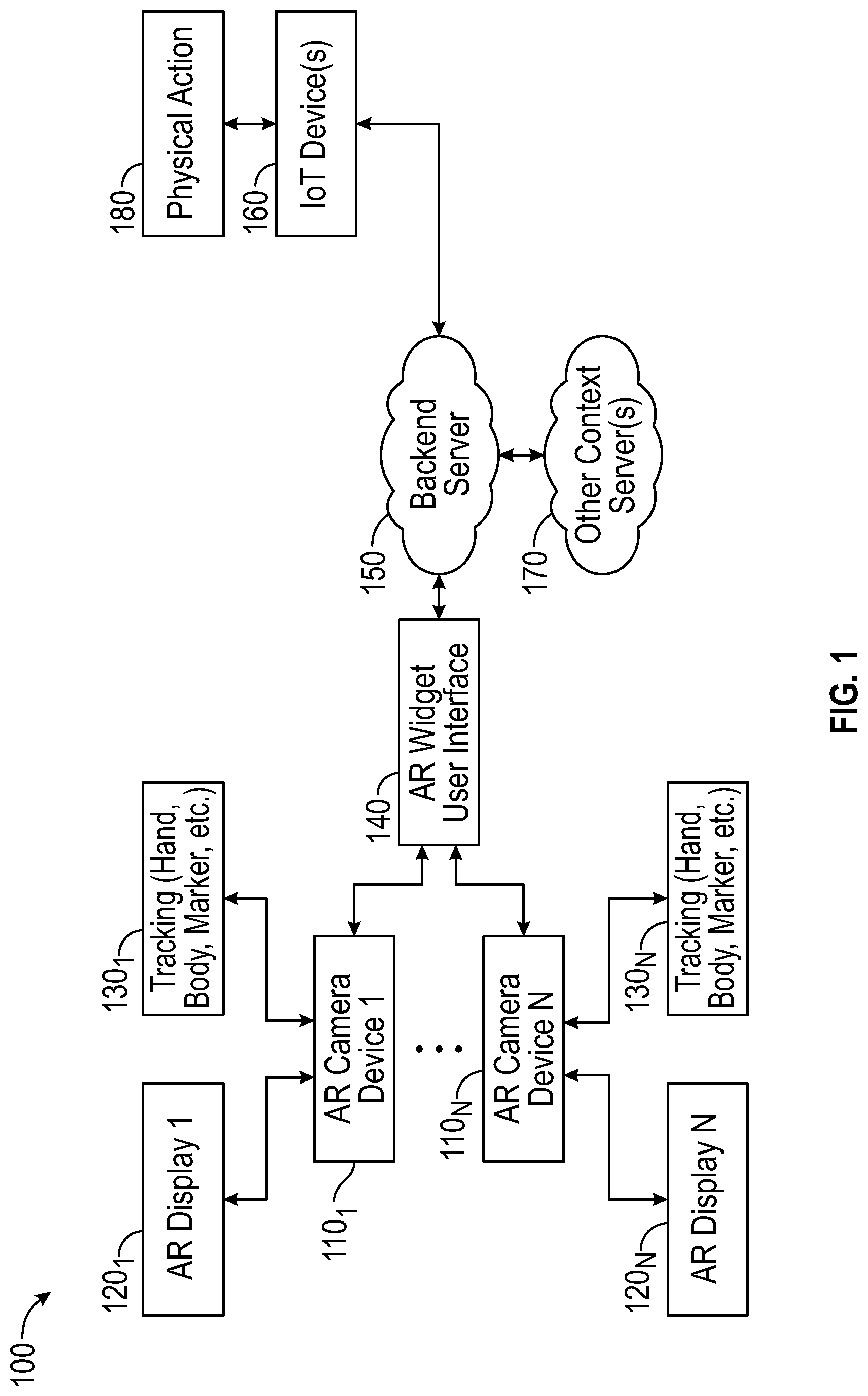 Patent US12100110 — AR system for providing interactive experiences in smart spaces — Figure 1
