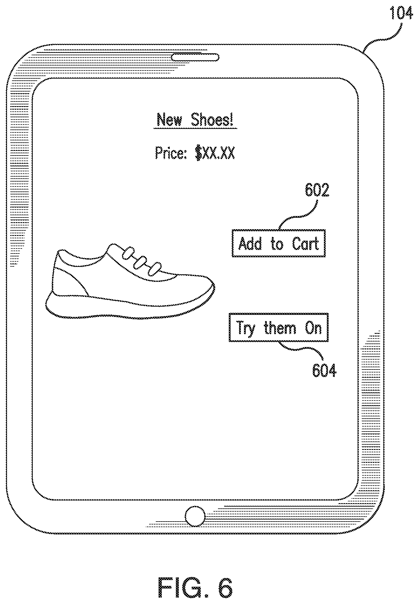 Patent US12100114 Figure 7 – Virtual shoe try-on