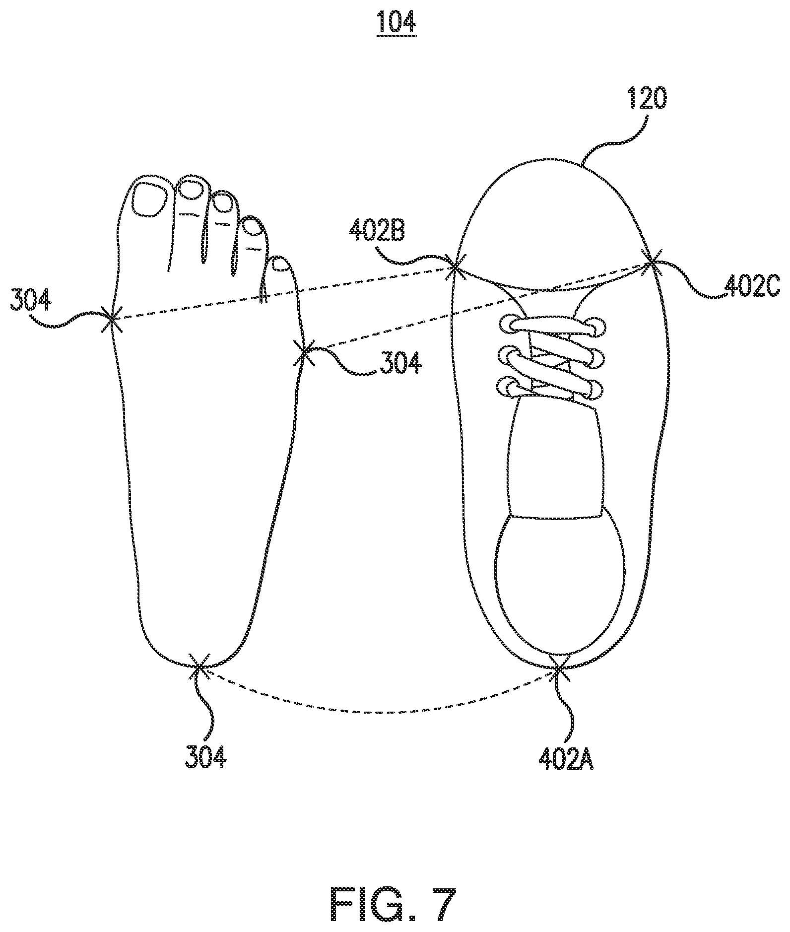 Patent US12100114 Figure 8 – Virtual shoe try-on
