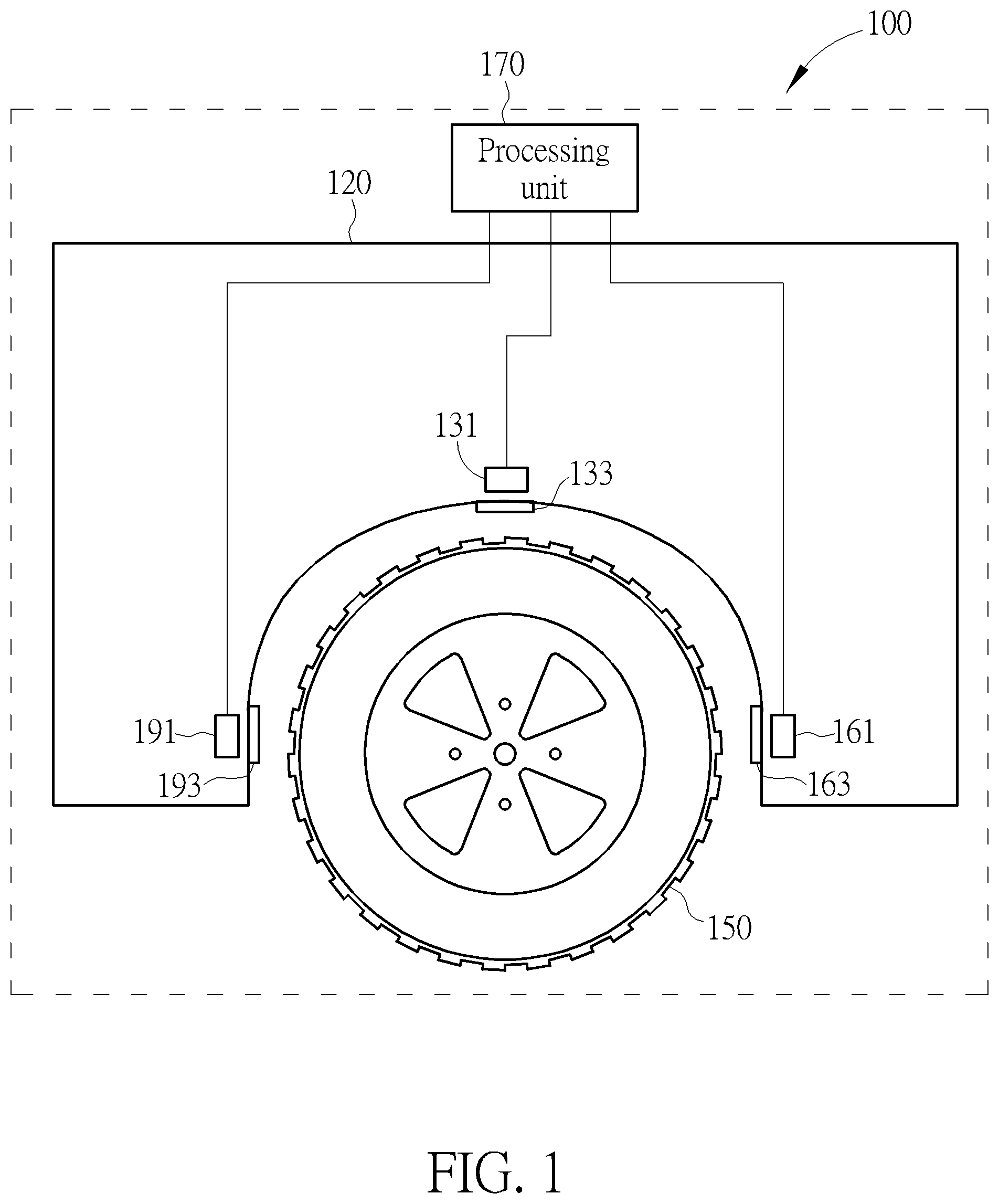 Patent US12100165 Figure 1 – Optical sensor for odometry tracking to determine trajectory of a wheel