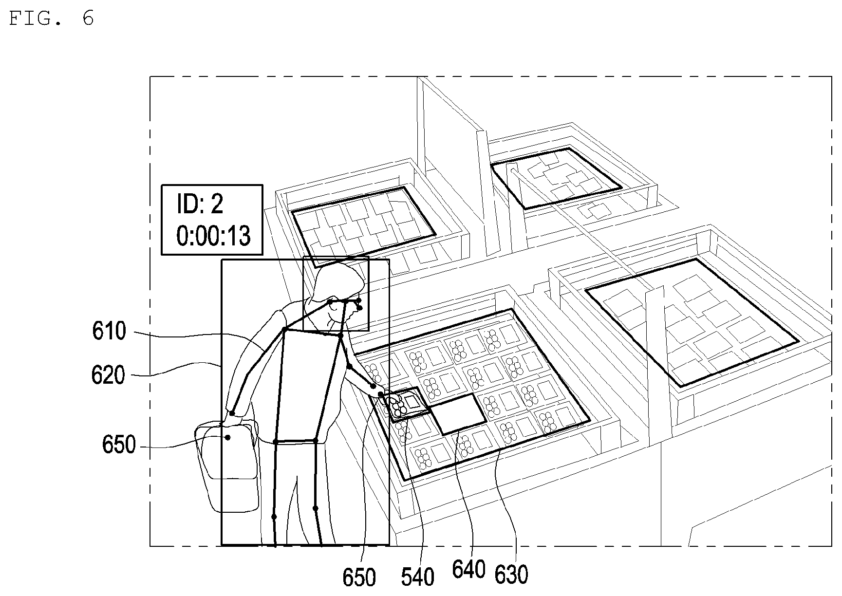 Patent US12100187 Figure 5 – Method and system for estimating interaction information between person and product on basis of image, and non-transitory computer-readable recording medium