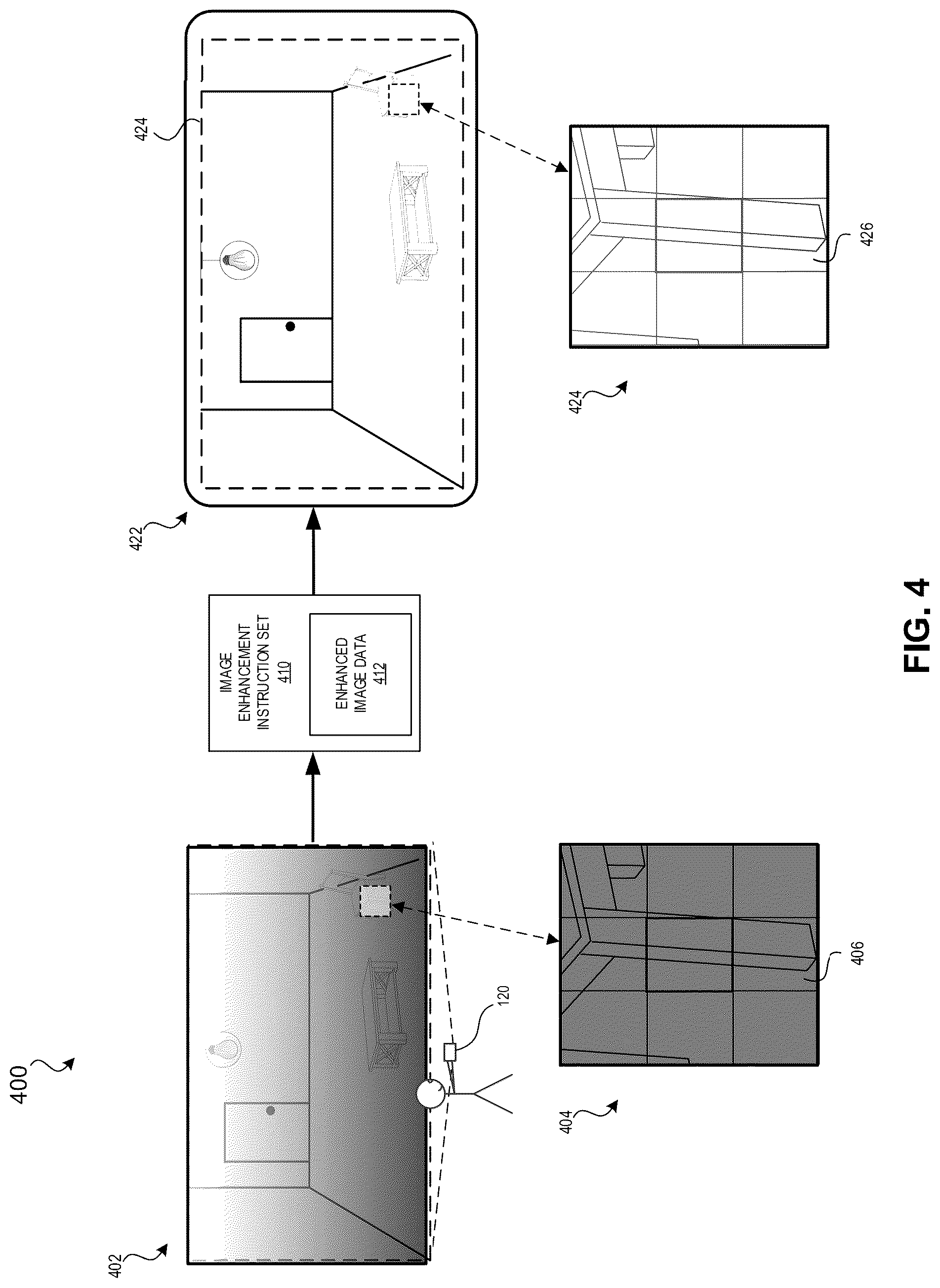 Patent US12100194 Figure 4 – Image enhancement