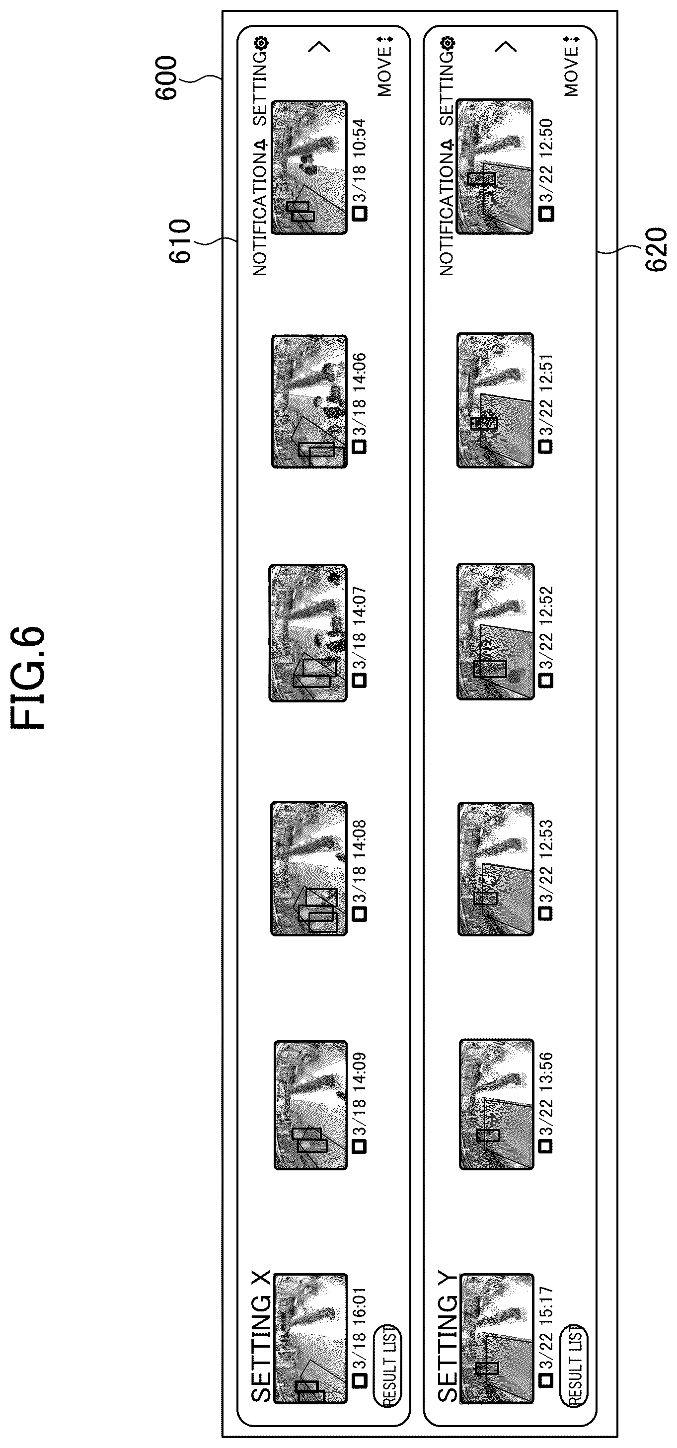 Patent US12100219 Figure 6 – Generating images or timelines based on user-configured thresholds for number of people and staying time in target area