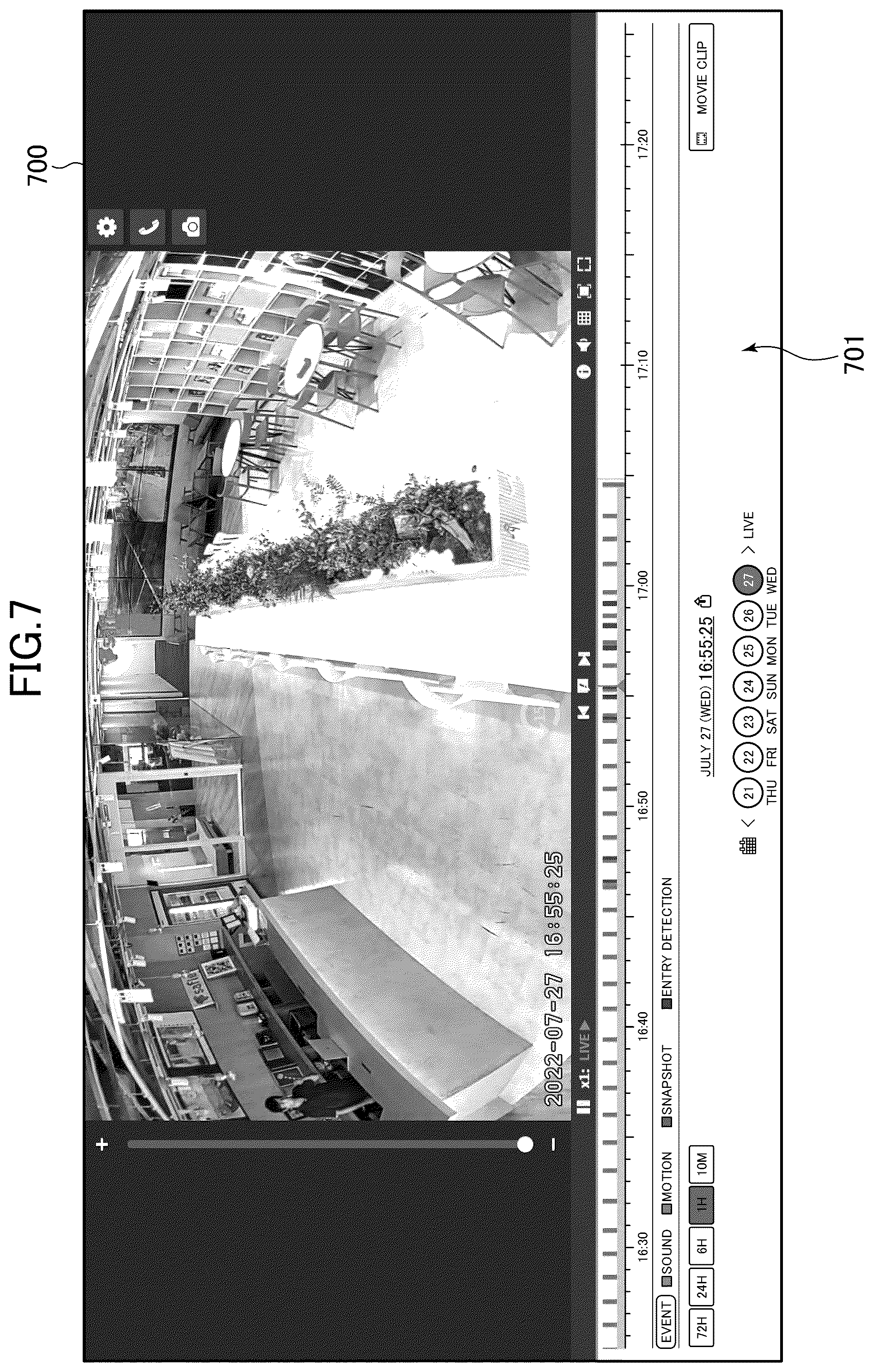 Patent US12100219 Figure 7 – Generating images or timelines based on user-configured thresholds for number of people and staying time in target area
