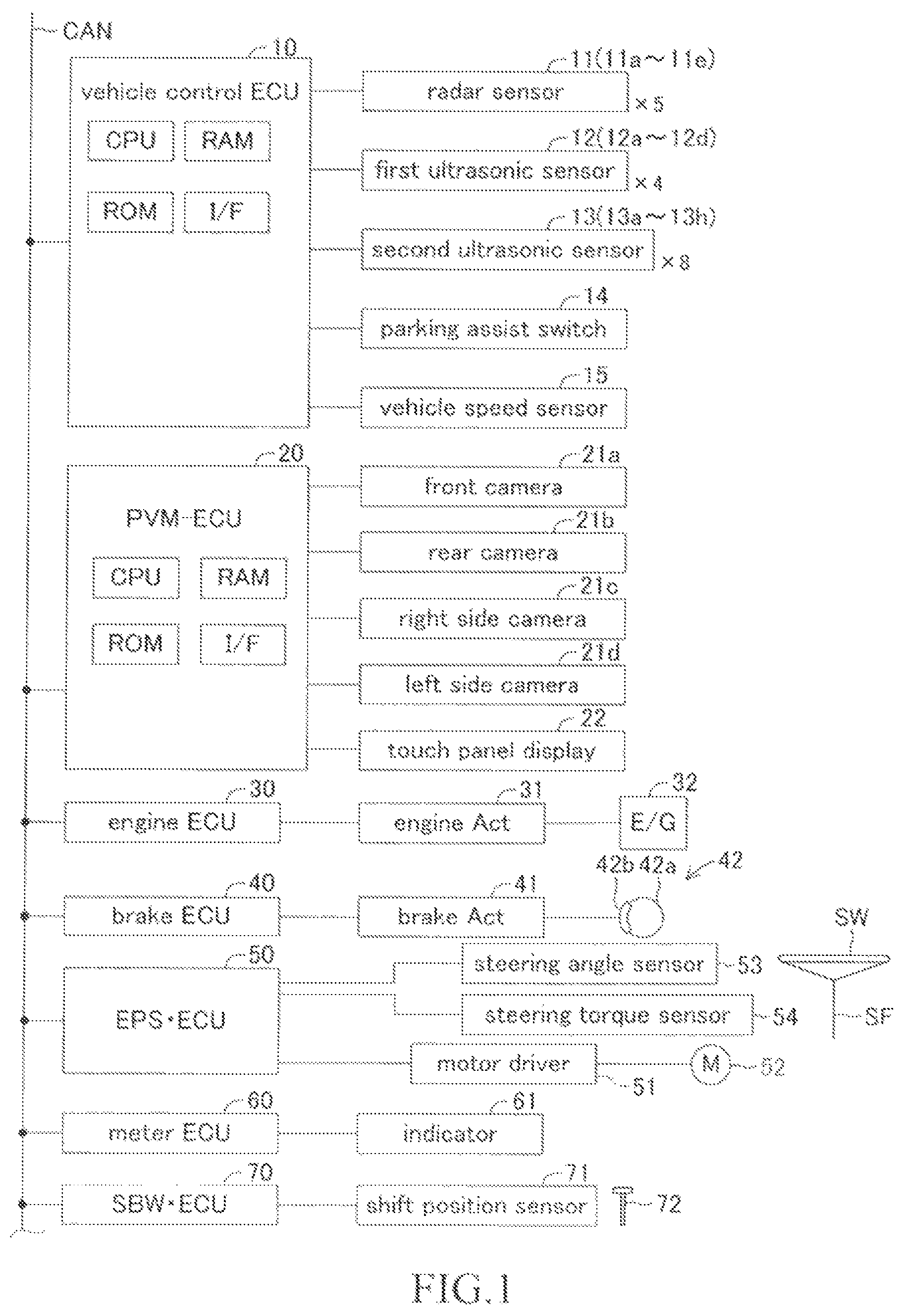 Patent US12100227 Figure 1 – Parking assist apparatus