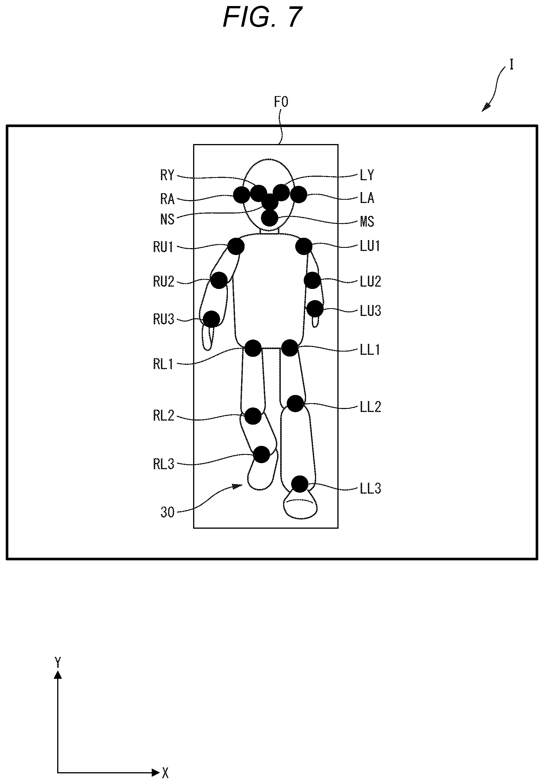 Patent US12100237 Figure 7 – Image processing device, and non-transitory computer-readable medium for improvement of accurace of a subject captured in an image acquired by an imaging device, and skeleton model estimation based on hidden body part estimation