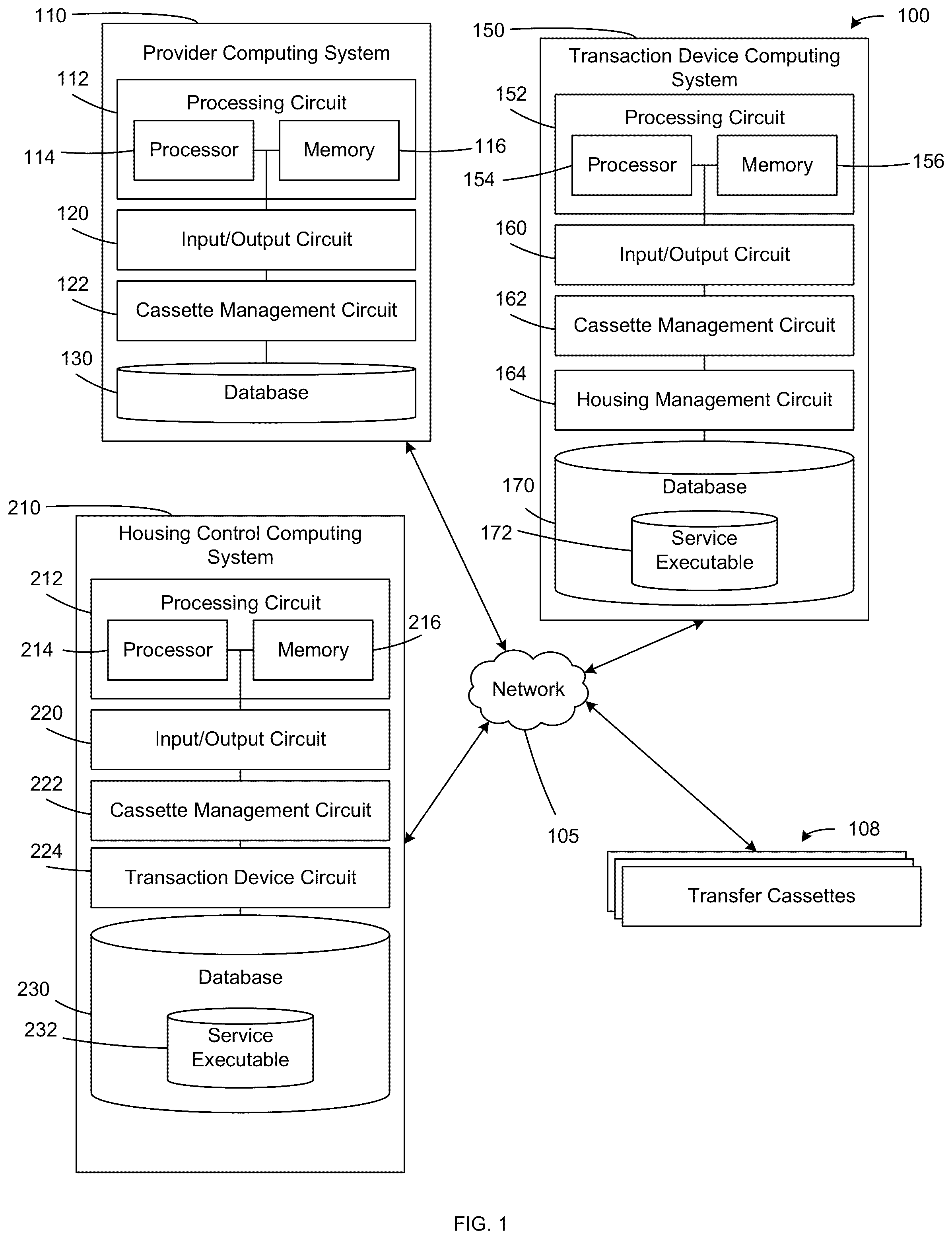 Patent US12100256 — Systems and methods for retrofit housing using an in-safe cassette port — Figure 1