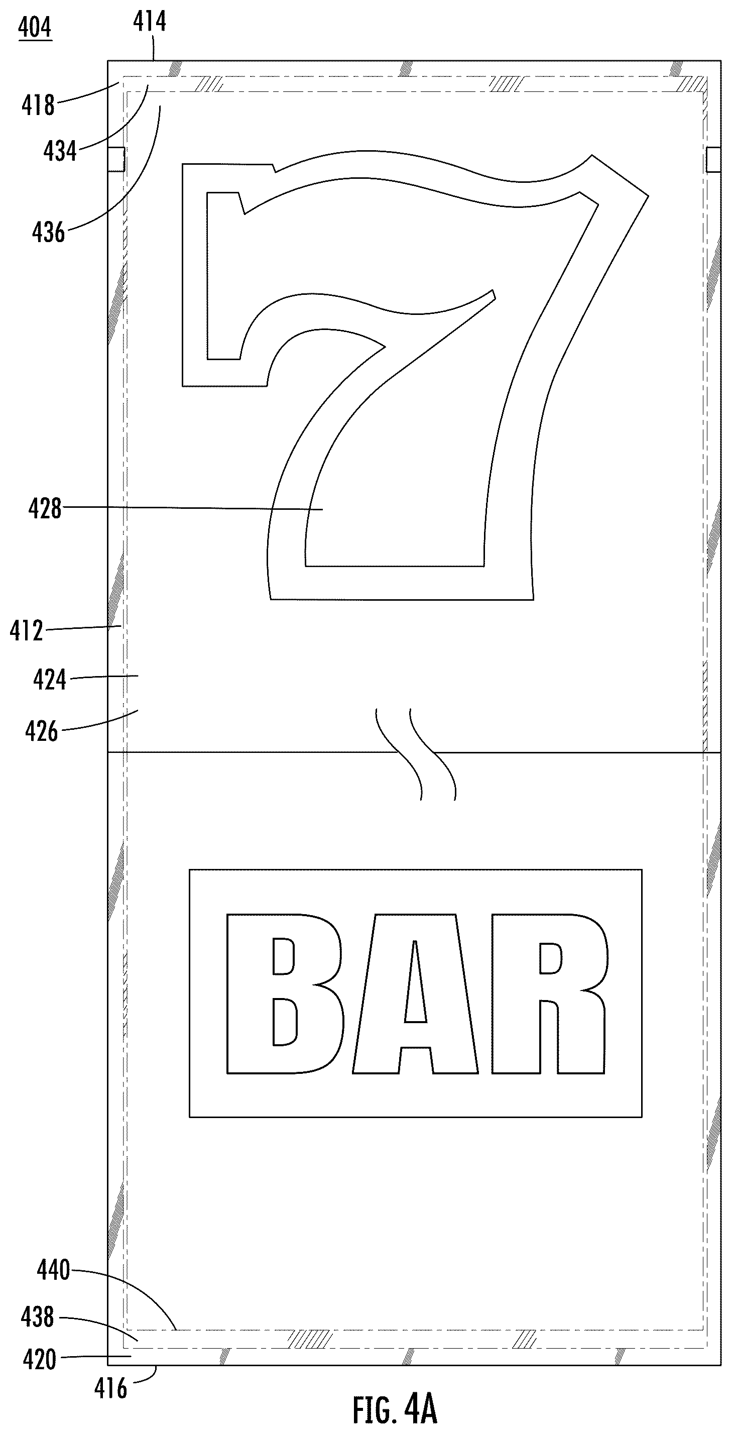 Patent US12100259 Figure 8 – Translucent reel strip with opacity gradient