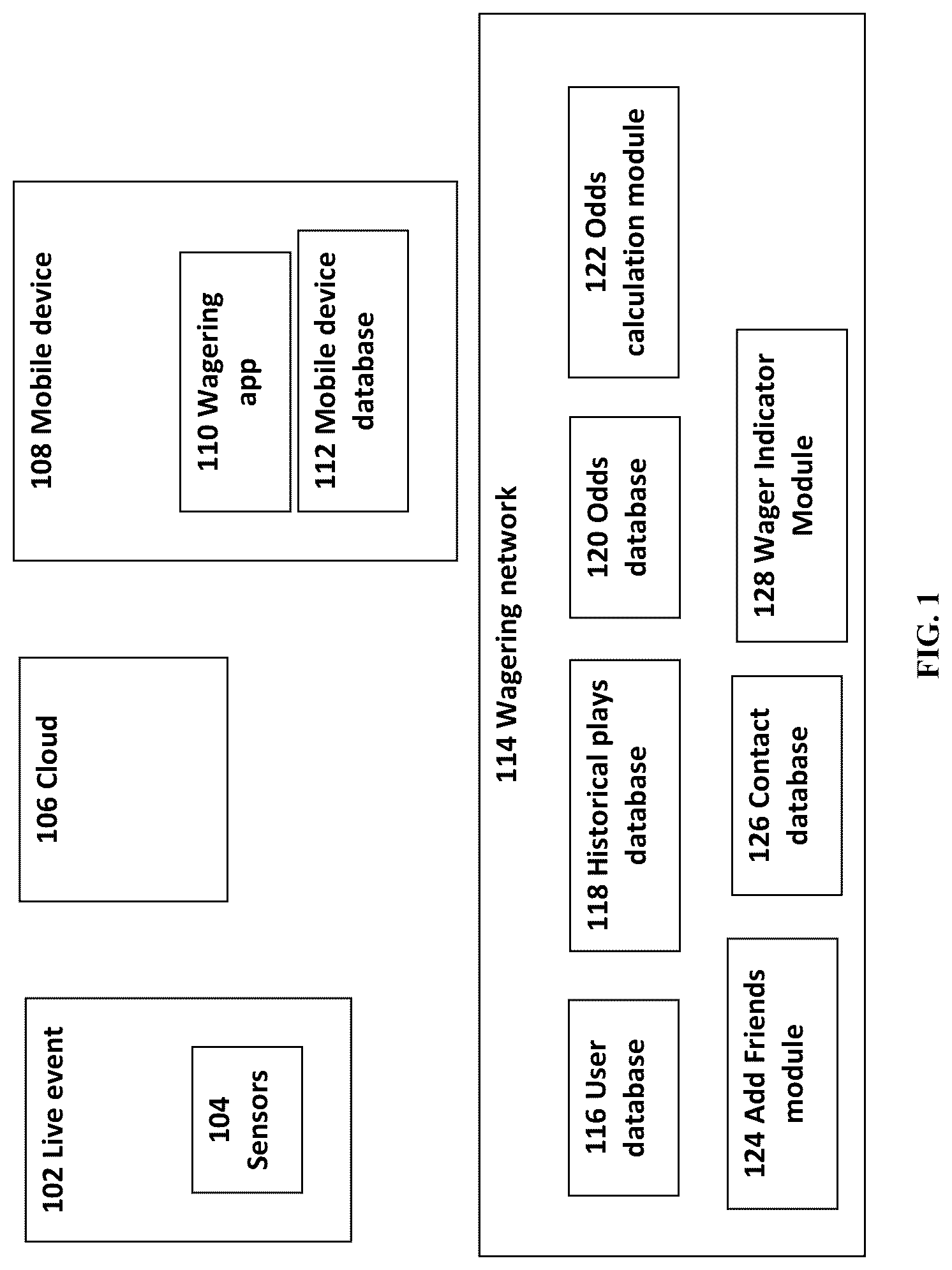 Patent US12100263 Figure 1 – Method of notifying user of a known contact's wager