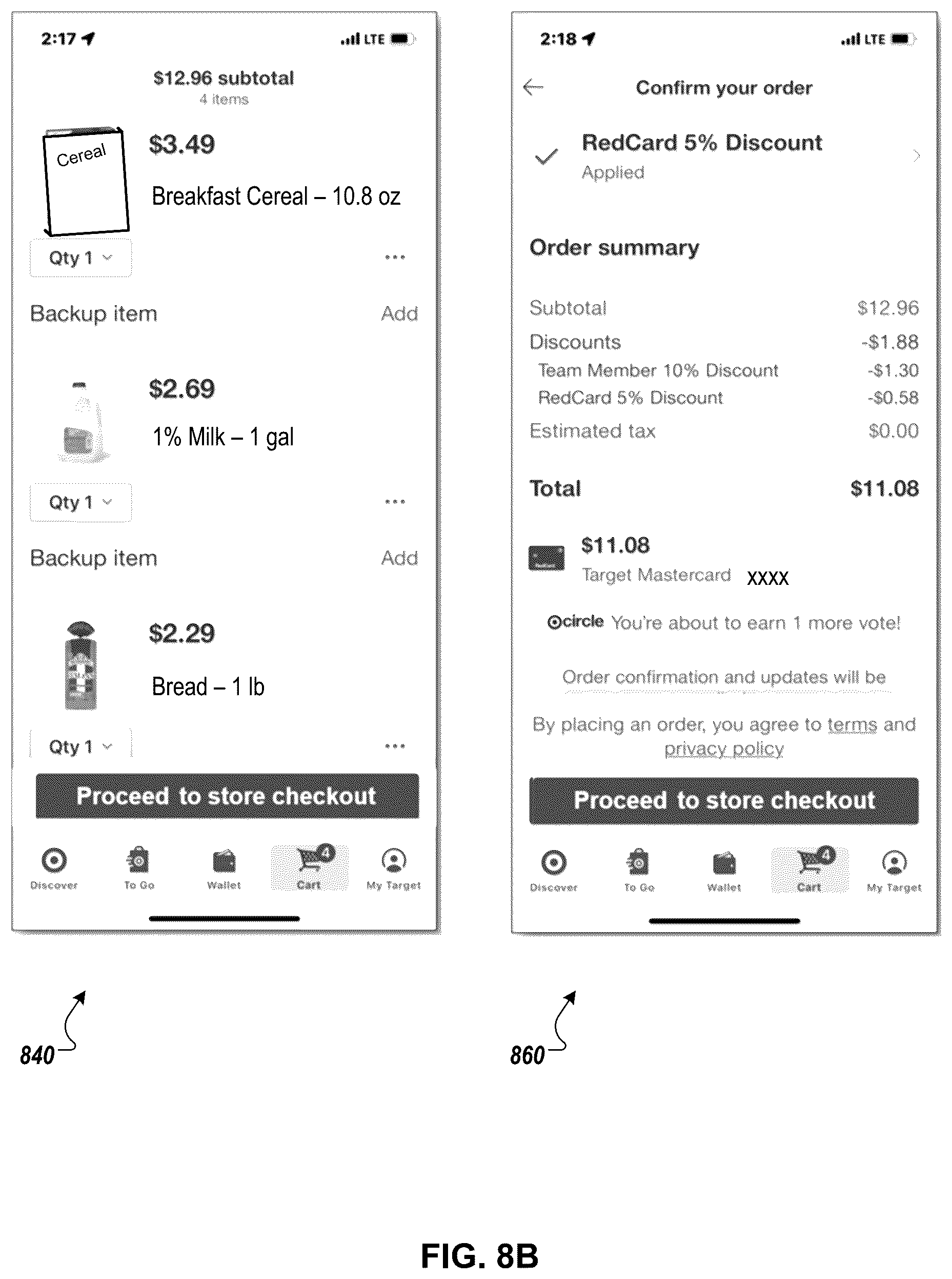 Patent US12100271 Figure 11 – Verification of items placed in physical shopping cart