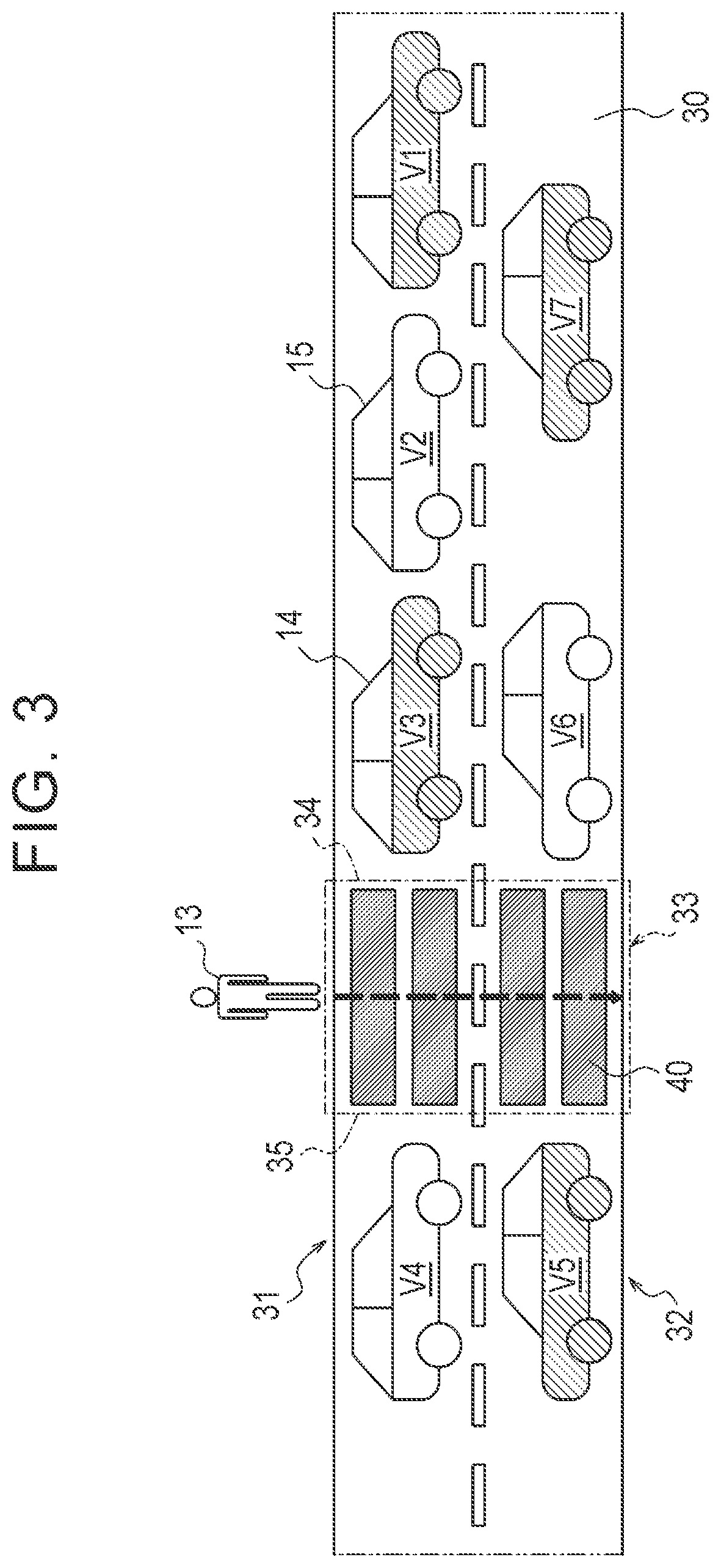 Patent US12100295 Figure 3 – Control device and pedestrian support method