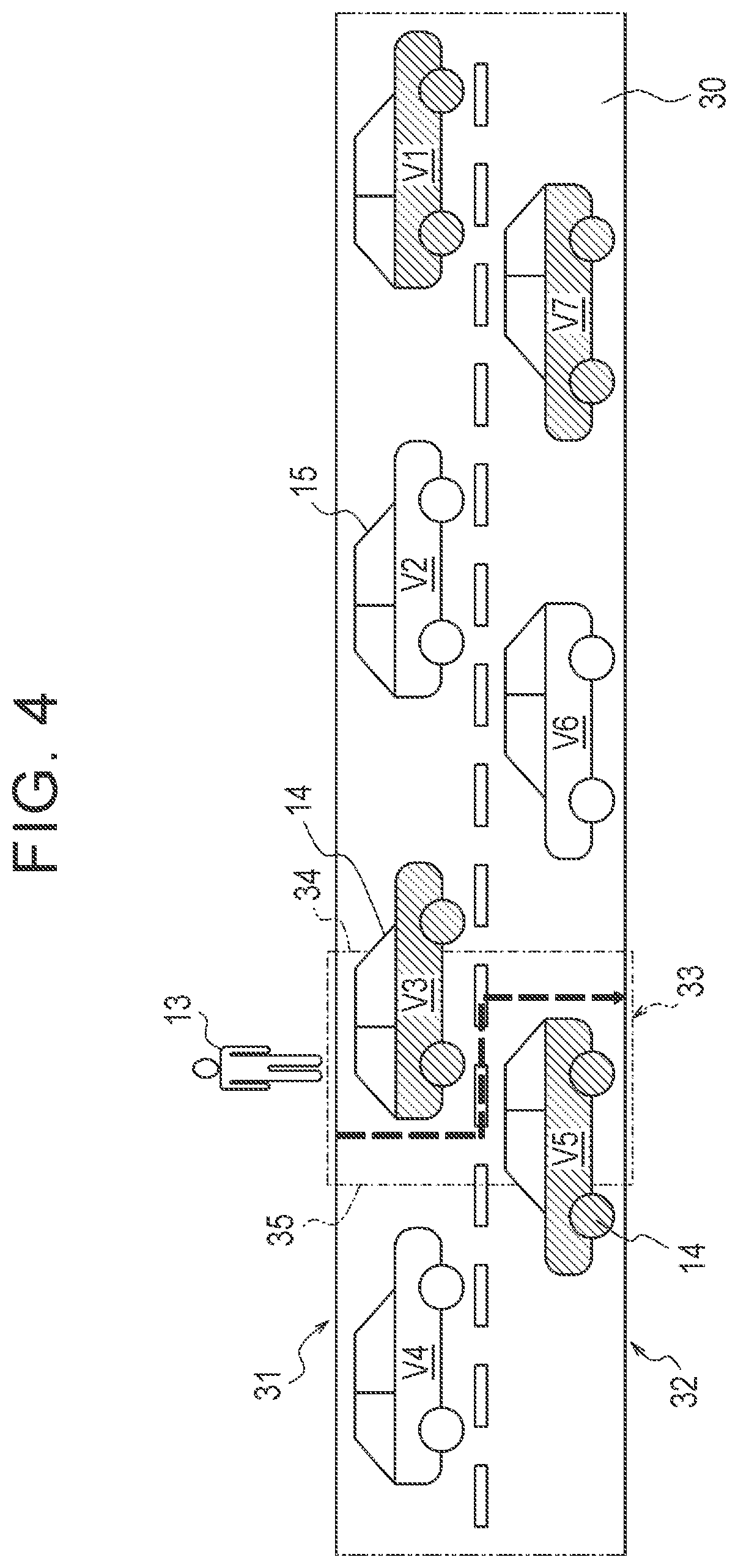 Patent US12100295 Figure 4 – Control device and pedestrian support method