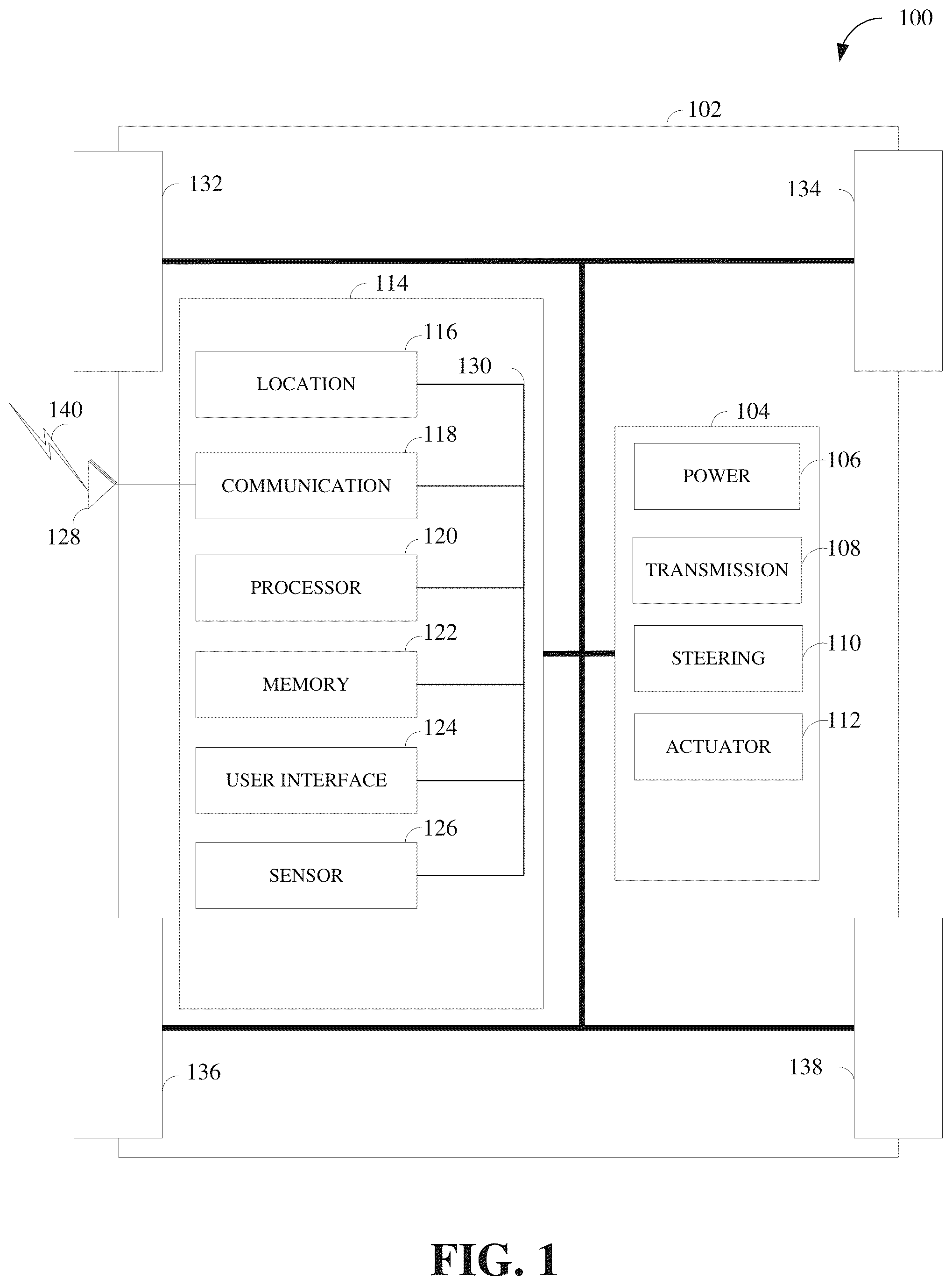 Patent US12100300 Figure 1 – System and method for intersection collision avoidance