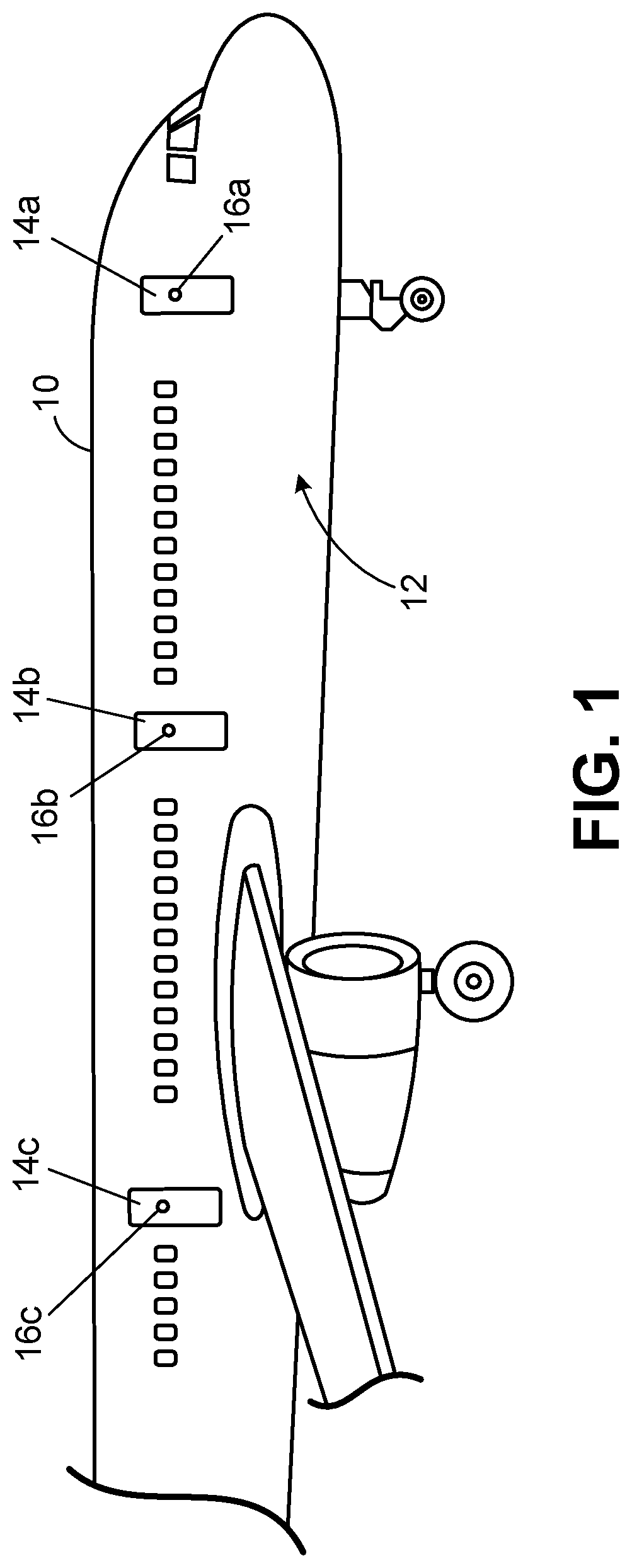 Patent US12100307 Figure 1 – Aircraft door camera system for wing monitoring