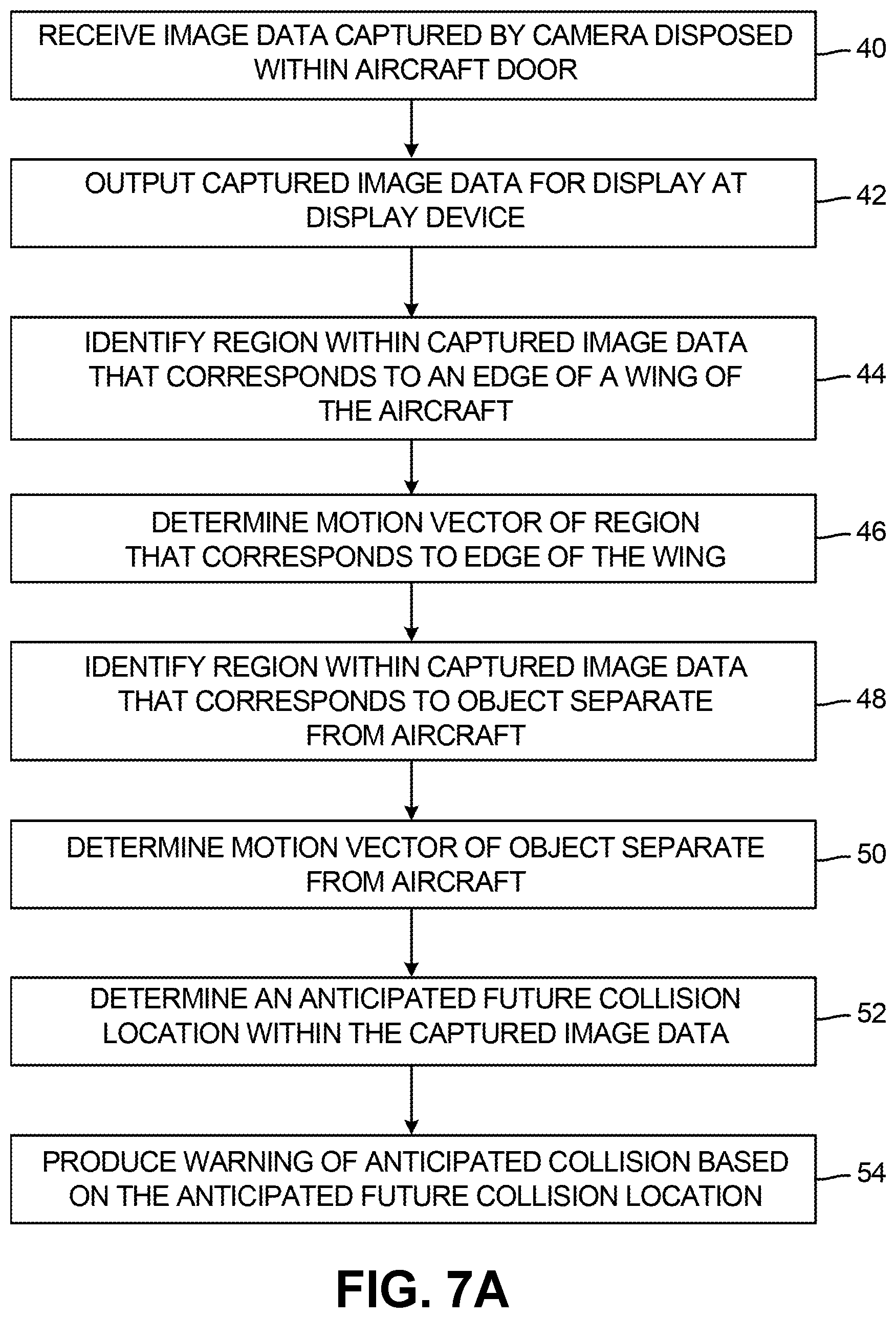 Patent US12100307 Figure 8 – Aircraft door camera system for wing monitoring