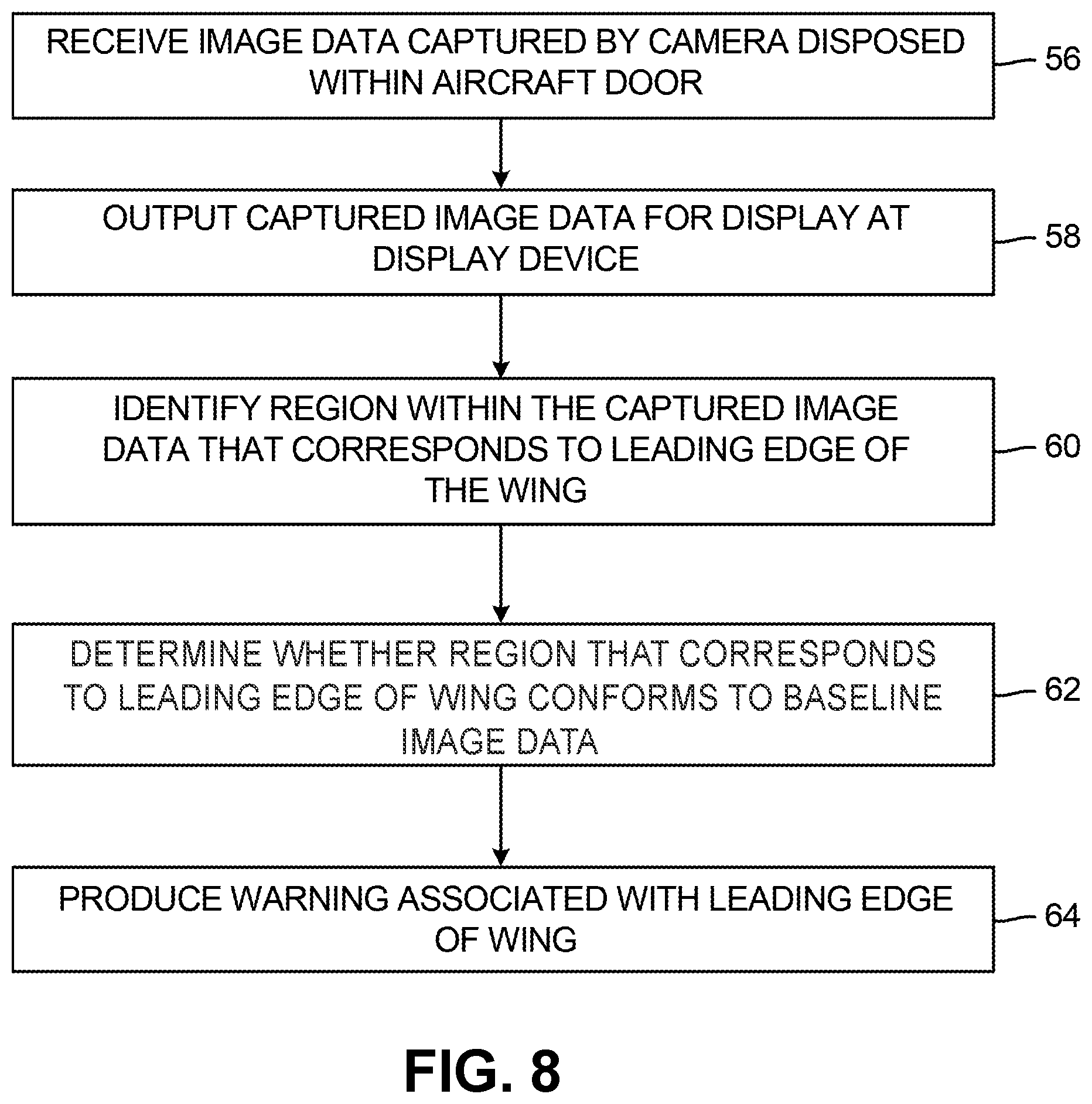Patent US12100307 Figure 10 – Aircraft door camera system for wing monitoring