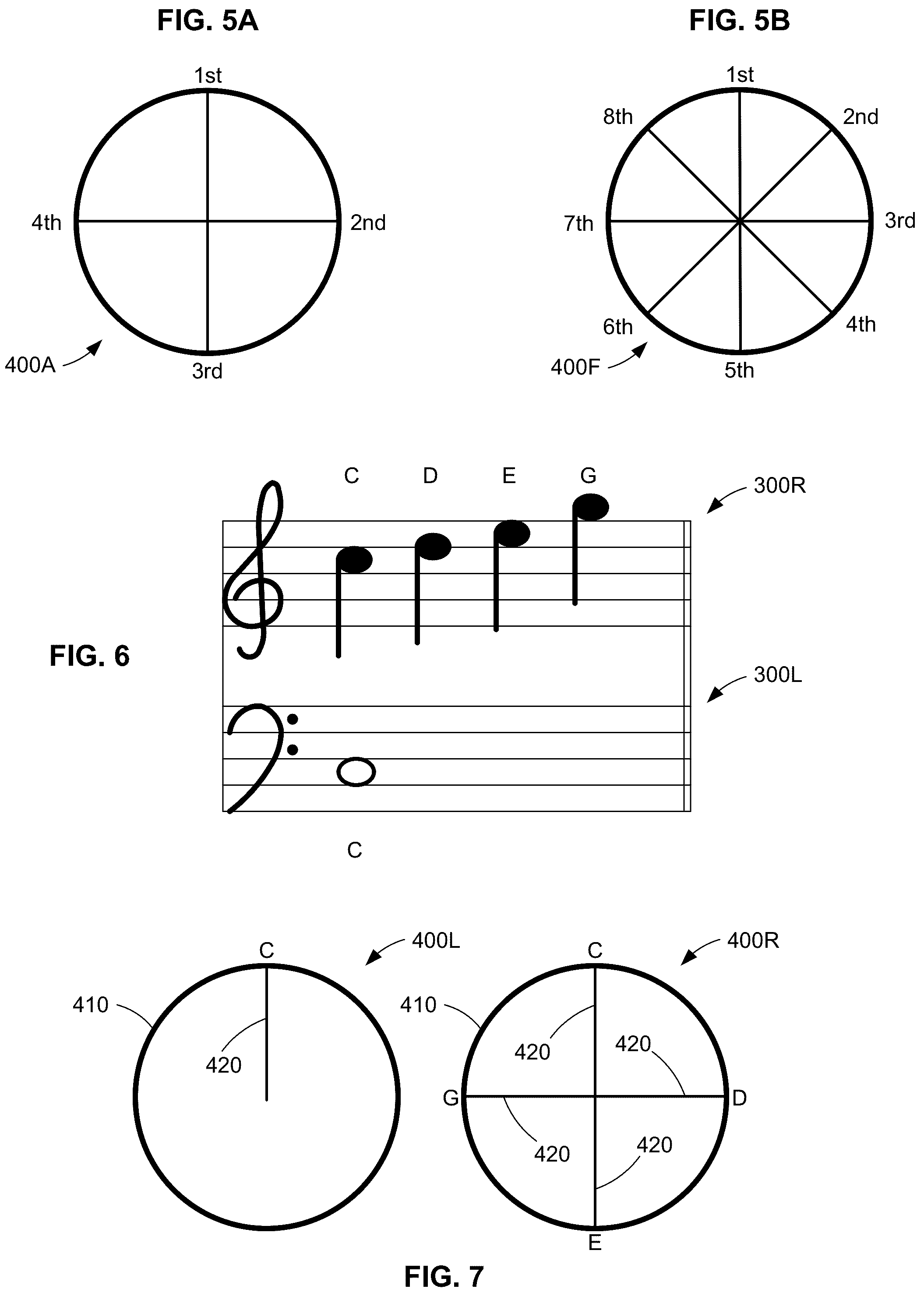 Patent US12100308 Figure 4 – Graphical user interface with visual representations of measures as rhythm wheels for visual, auditory, and kinesthetic learning