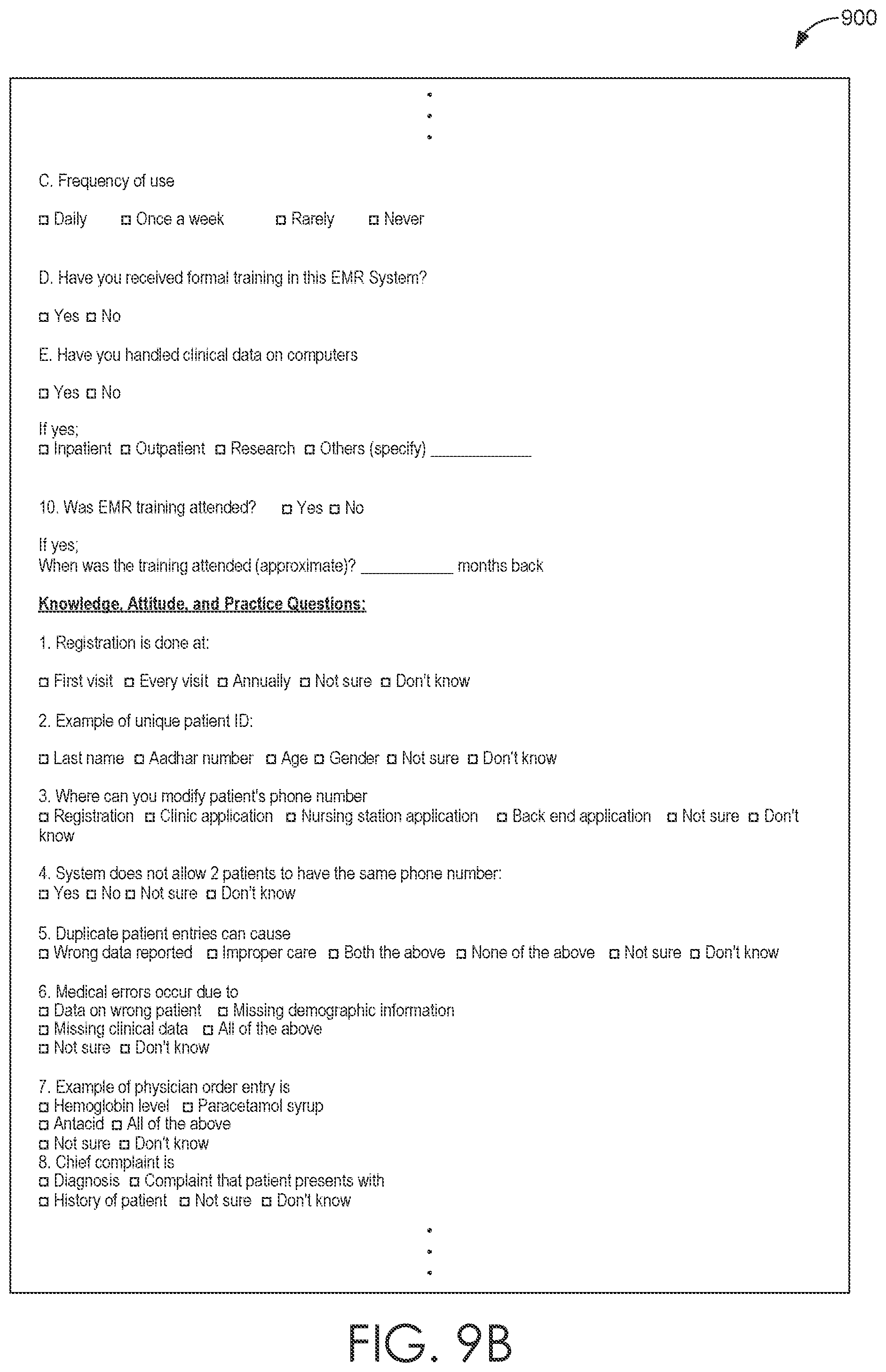 Patent US12100317 Figure 10 – System and method to objectively assess adoption to electronic medical record systems