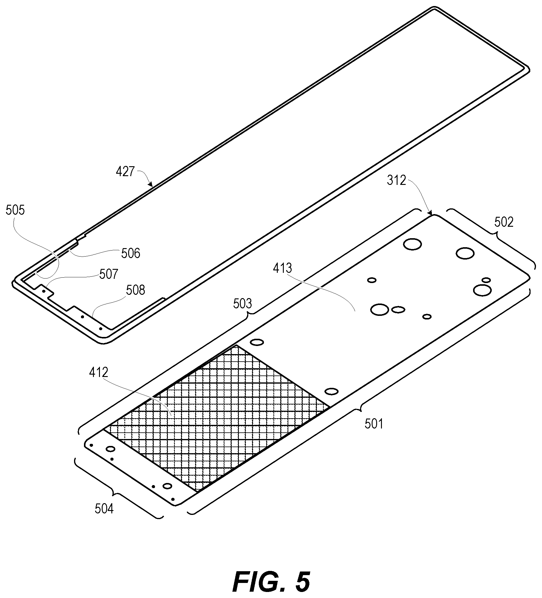 Patent US12100323 Figure 5 – Managing concurrent use of front and back portions of an adaptive rollable display device based on imaging user(s)