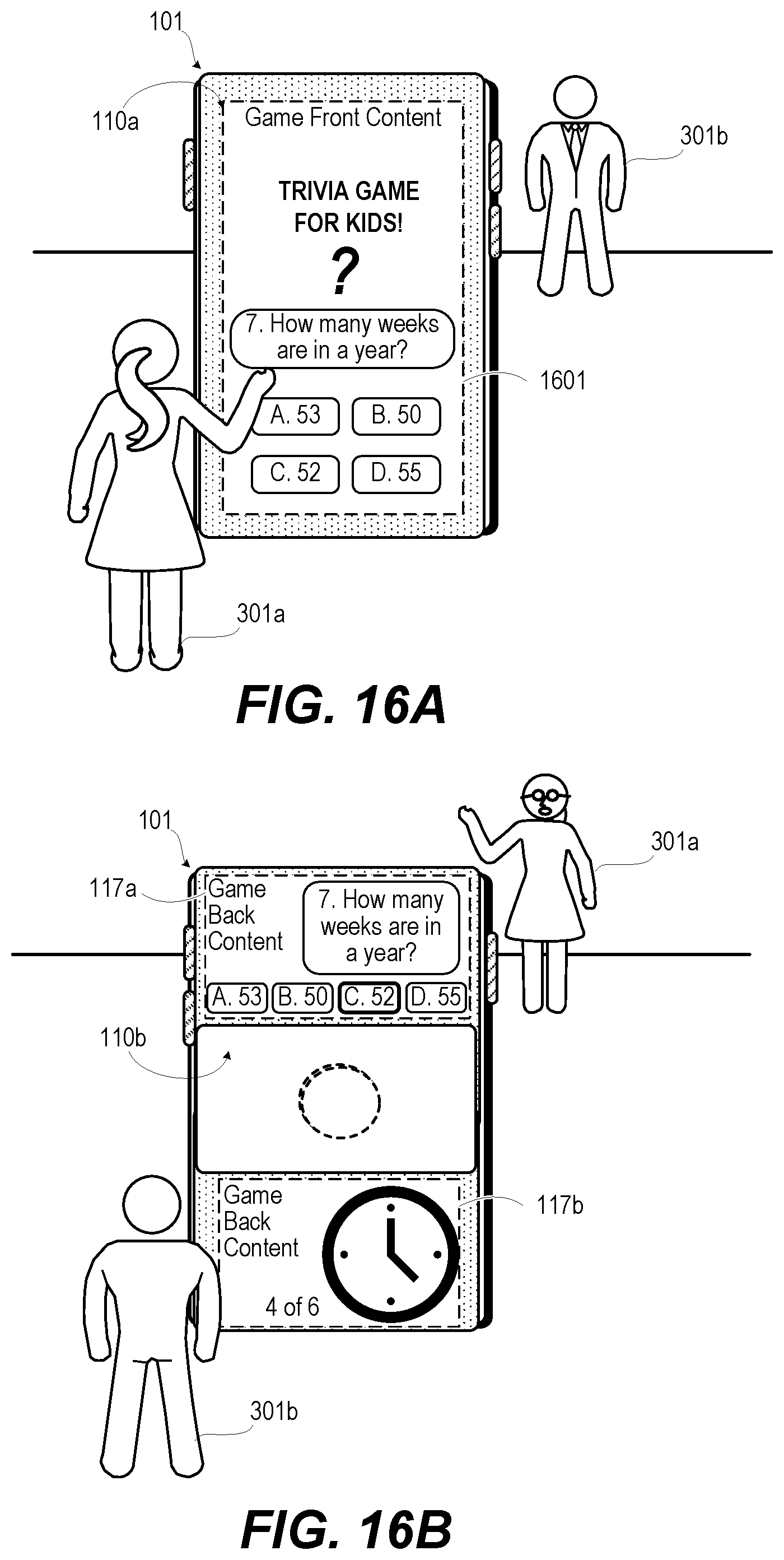Patent US12100323 Figure 12 – Managing concurrent use of front and back portions of an adaptive rollable display device based on imaging user(s)