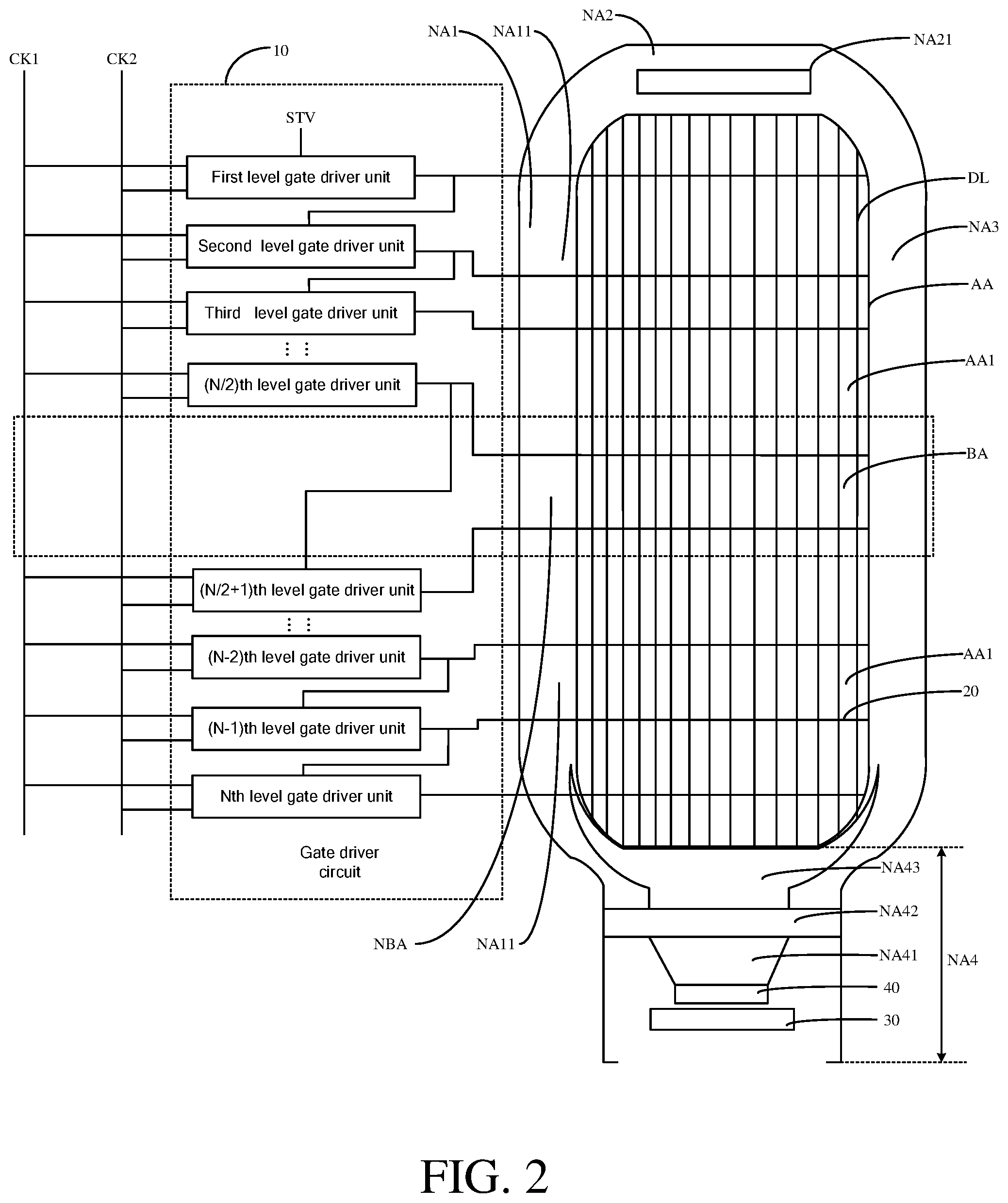 Patent US12100325 Figure 2 – Display panel and display device