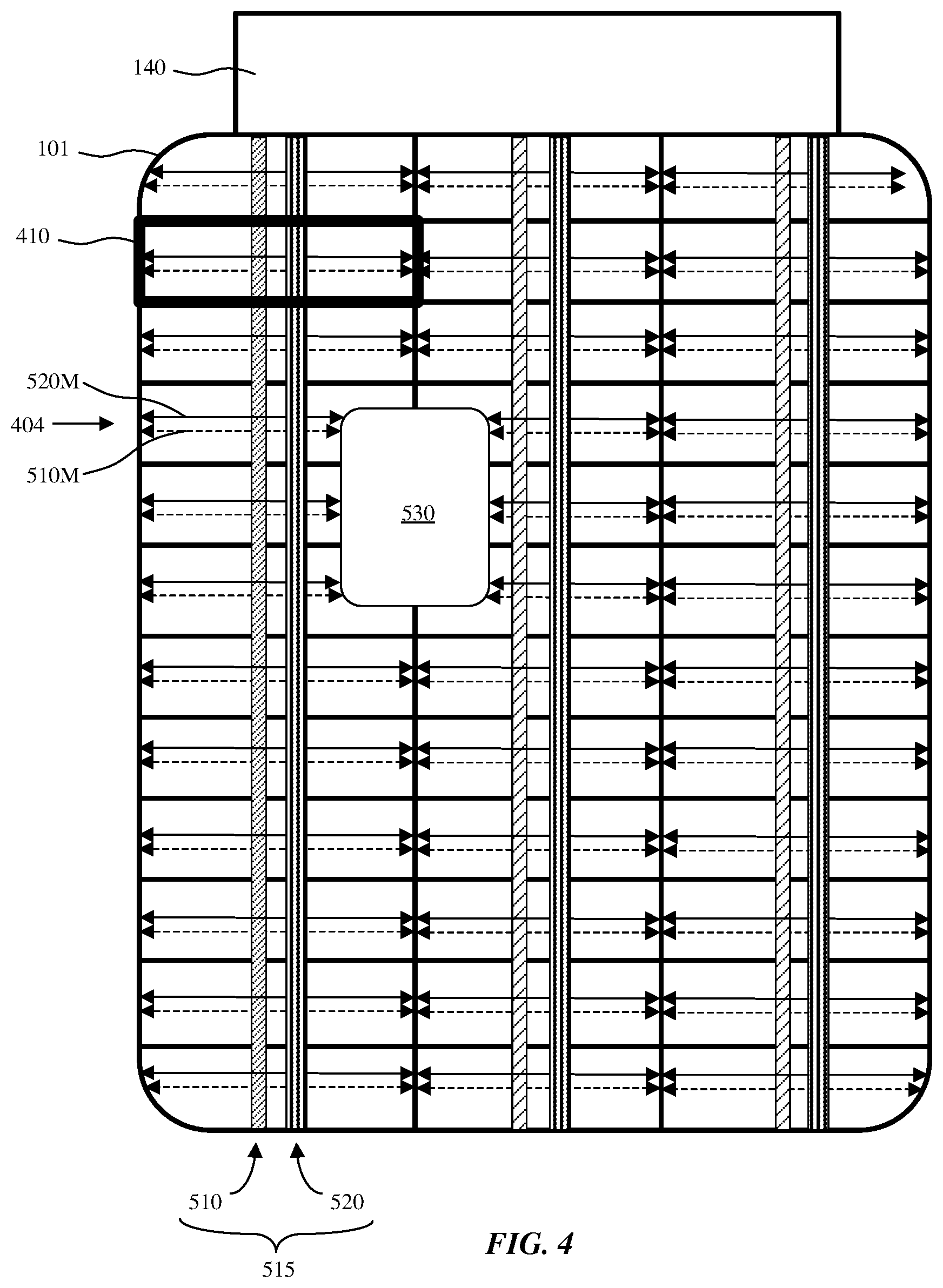 Patent US12100333 Figure 4 – Hybrid architecture for zero border display