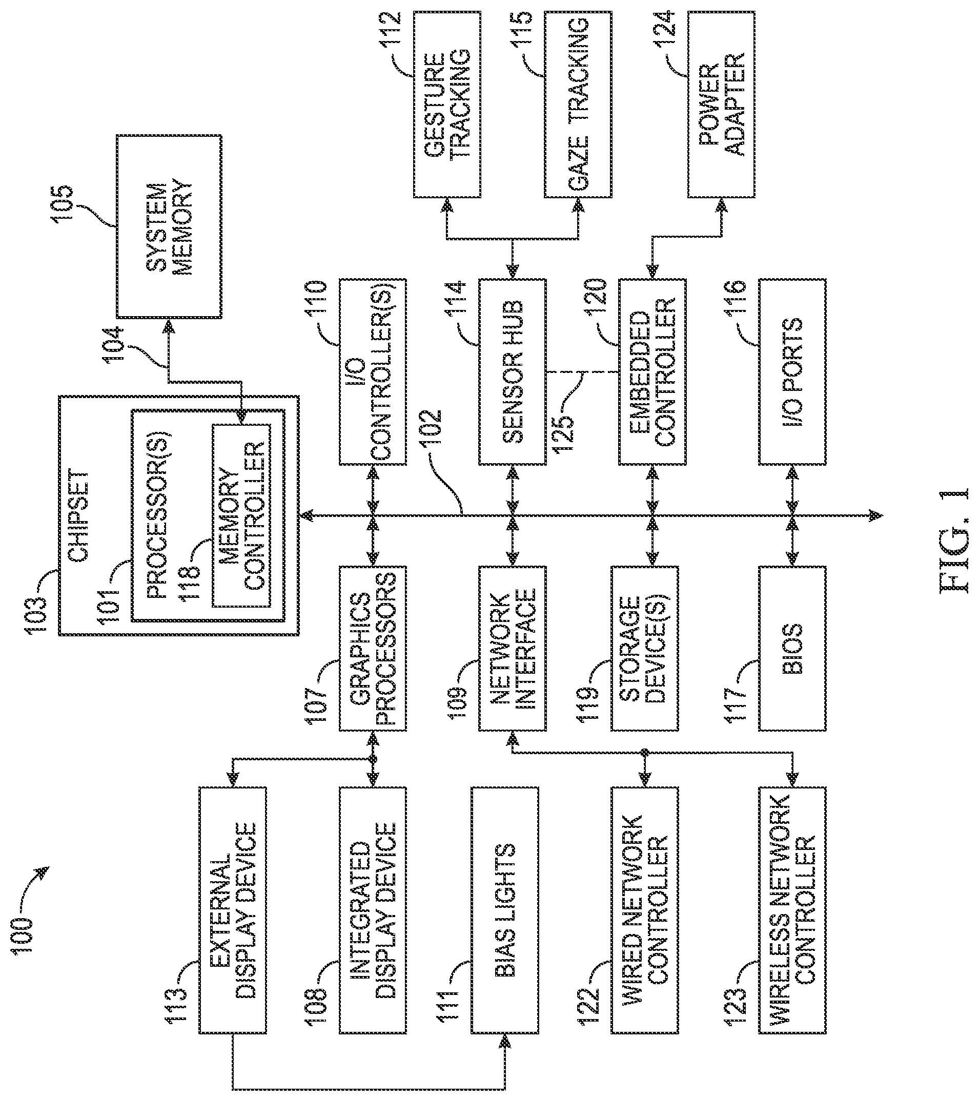 Patent US12100334 Figure 1 – Adjustable light emitting halo for display bias lighting