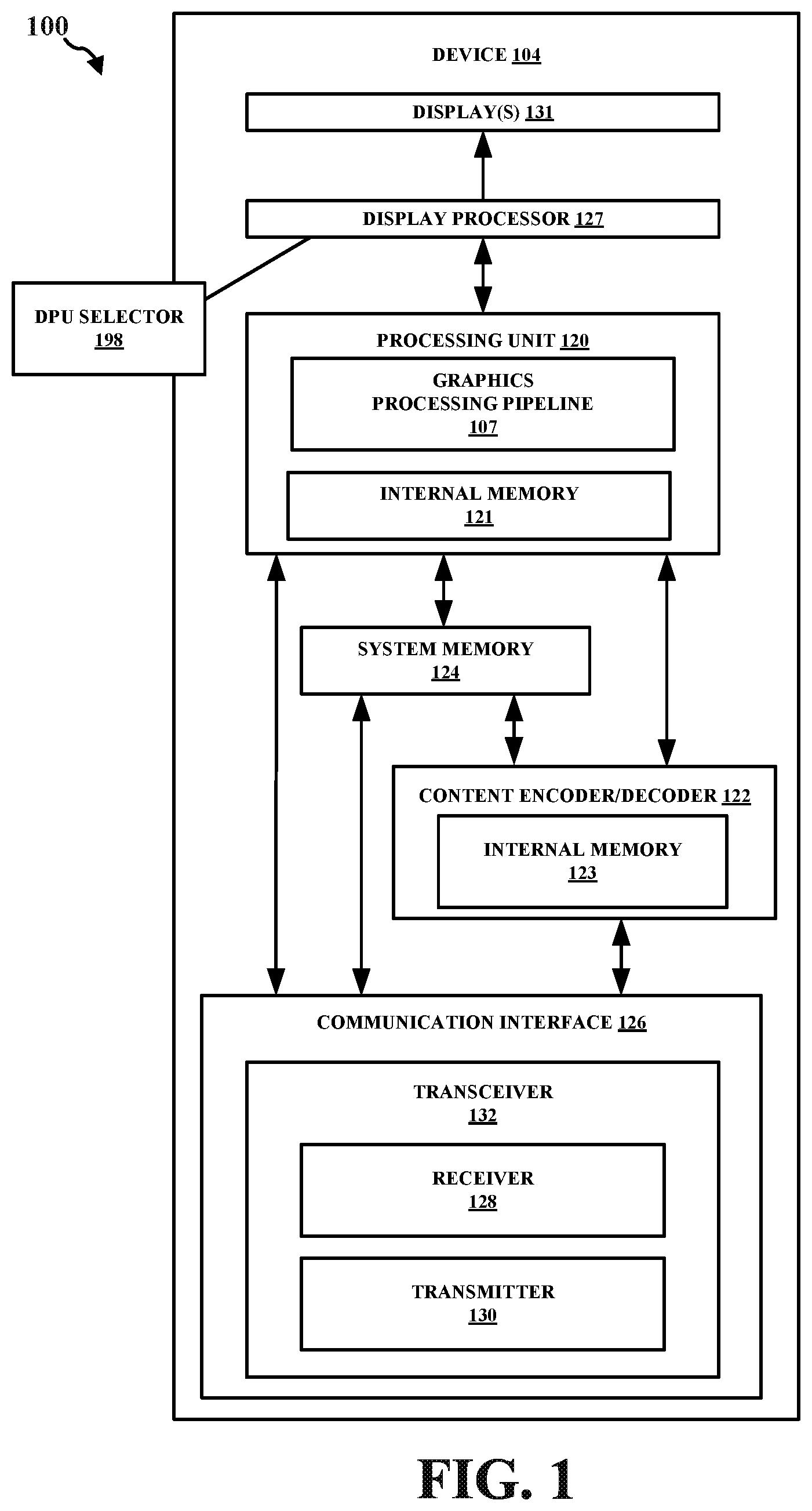 Patent US12100335 Figure 1 – Power efficient display architecture