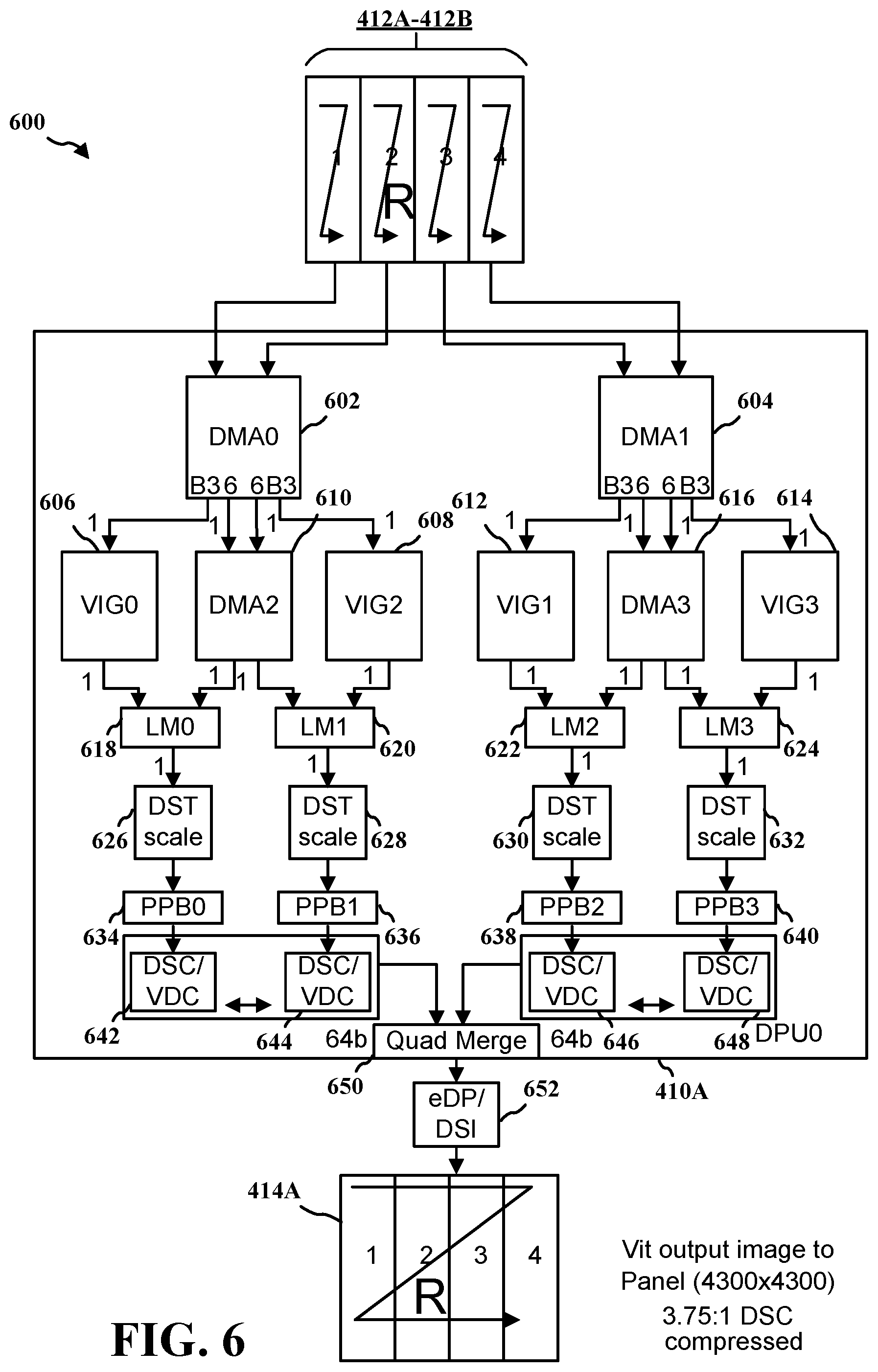 Patent US12100335 Figure 6 – Power efficient display architecture